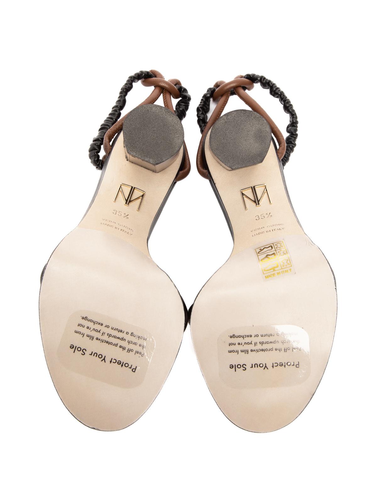 Tamara Mellon Damen-Sandalen mit Absatz aus Leder mit Knoten im Angebot 1