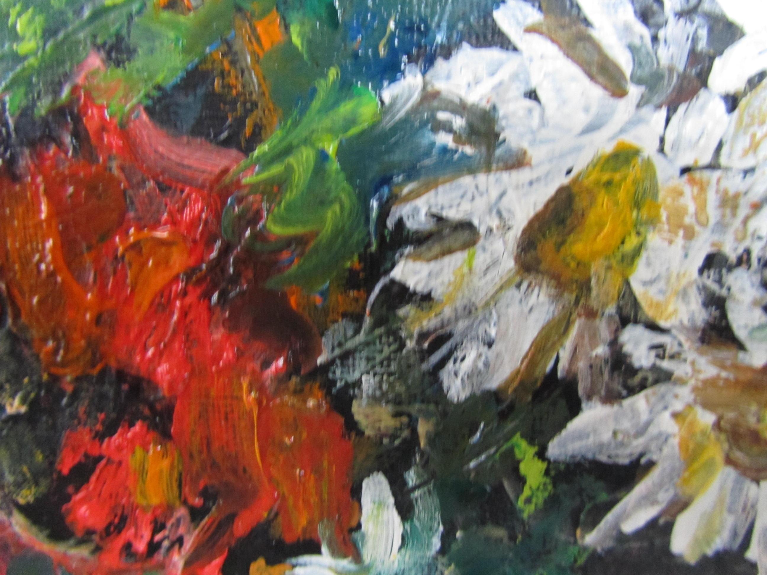Blumen in Vase. Originalgemälde von Impasto (Impressionismus), Painting, von Tamara Pavlovska