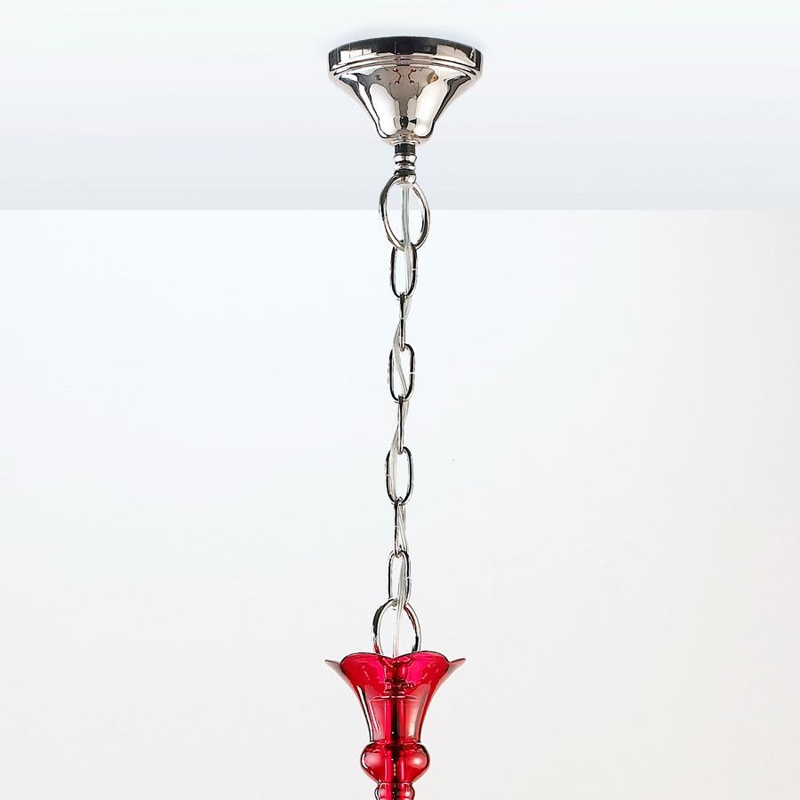 Tamara Red Chandelier in Handblown Glass In New Condition For Sale In Paris, FR