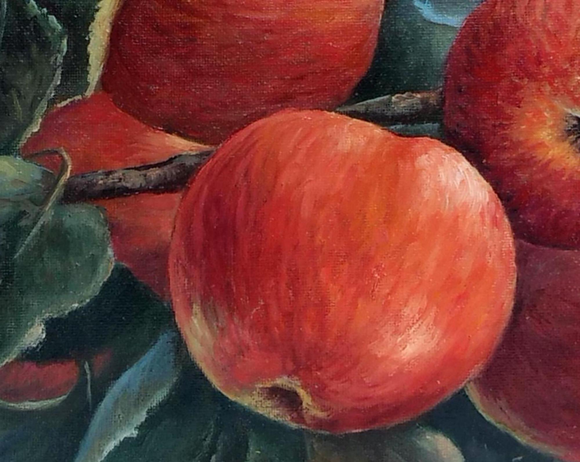 Abundancia Manzano Bodegón.Pintura al óleo sobre panel de lienzo - Painting Naturalista de Tamara Rozinskay (Makhotina)