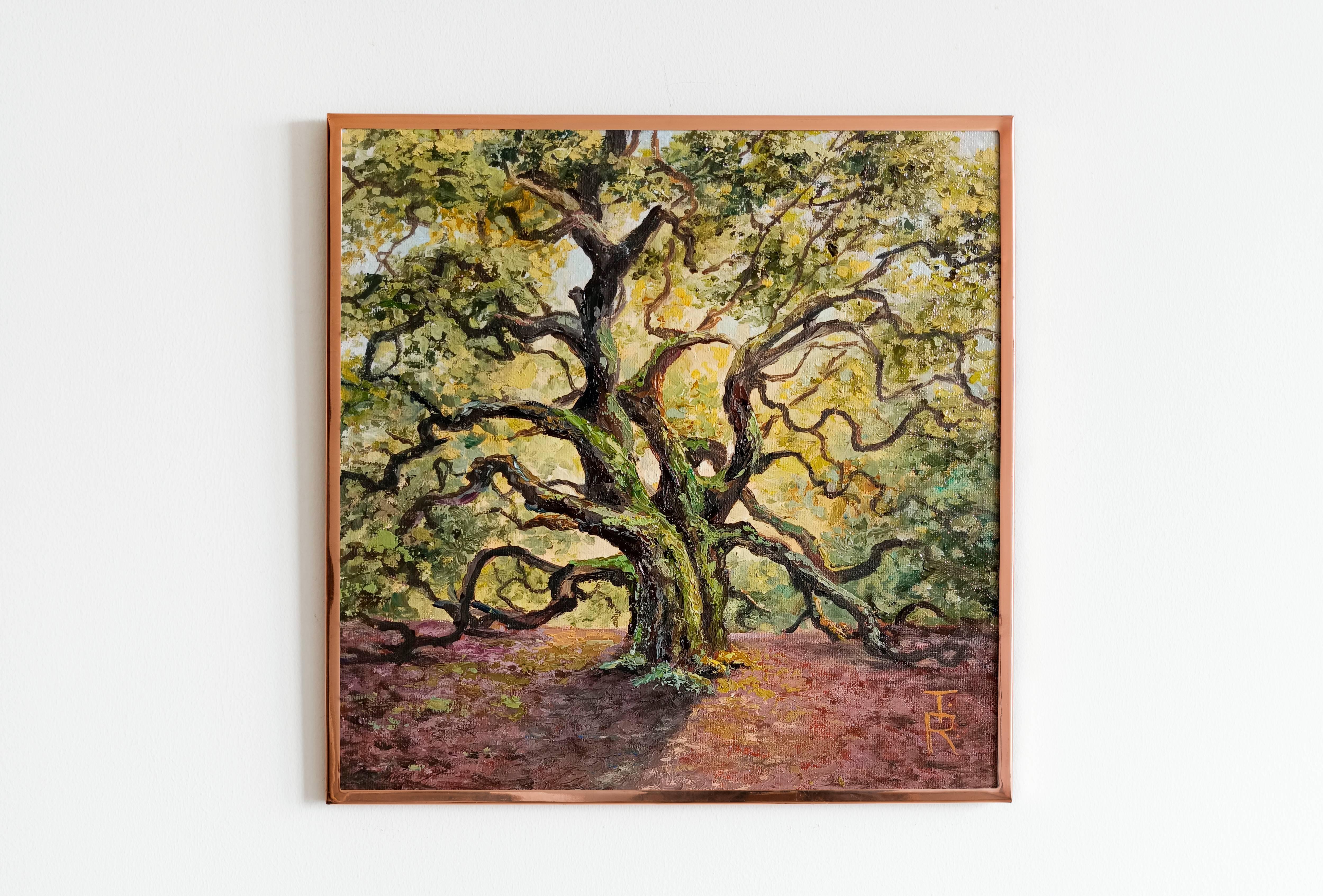Chêne des anges. Peinture à l'huile d'un paysage - Painting de Tamara Rozinskay (Makhotina)