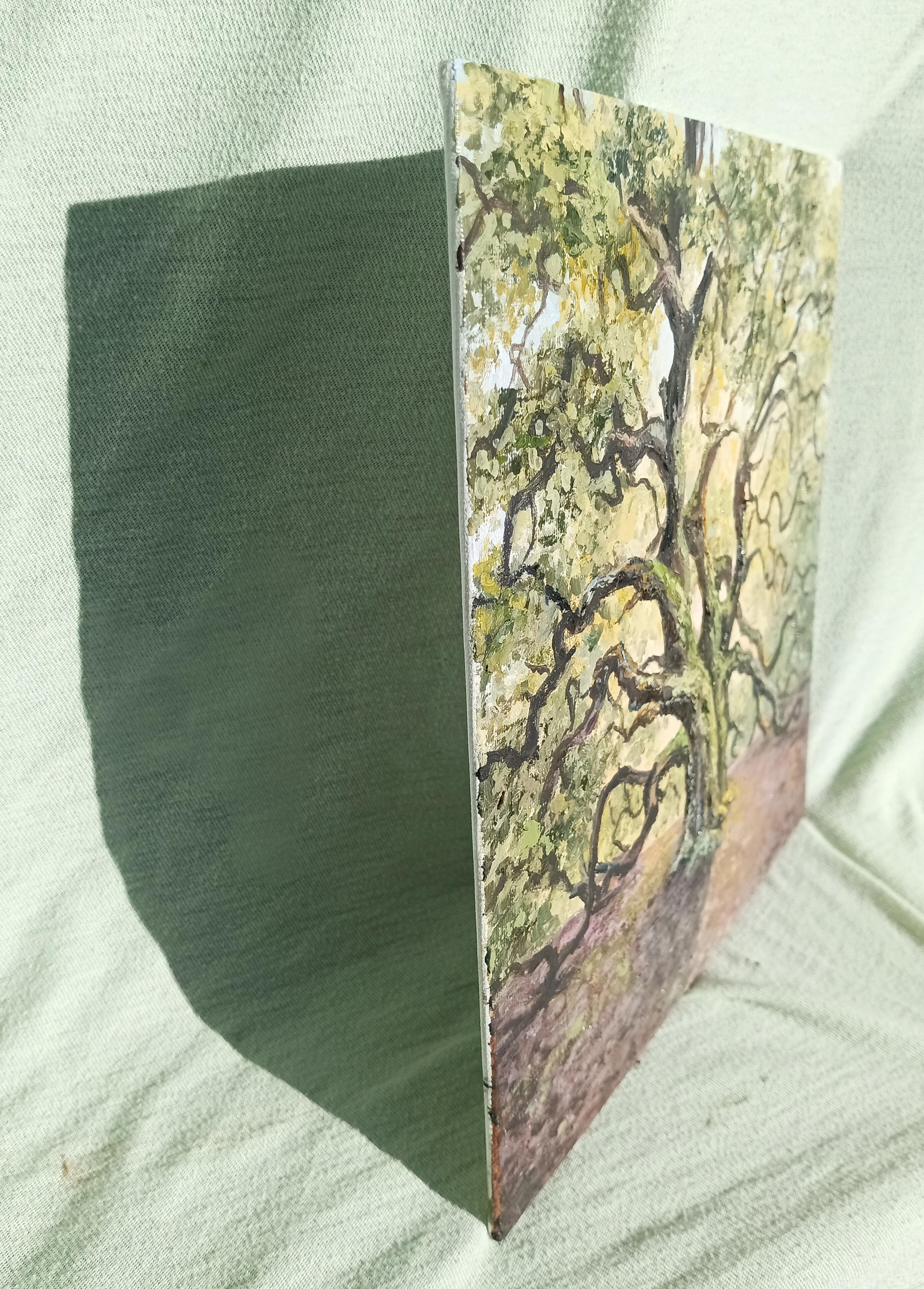 Chêne des anges. Peinture à l'huile d'un paysage en vente 4