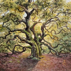 Angel oak tree. Landscape Oil Painting