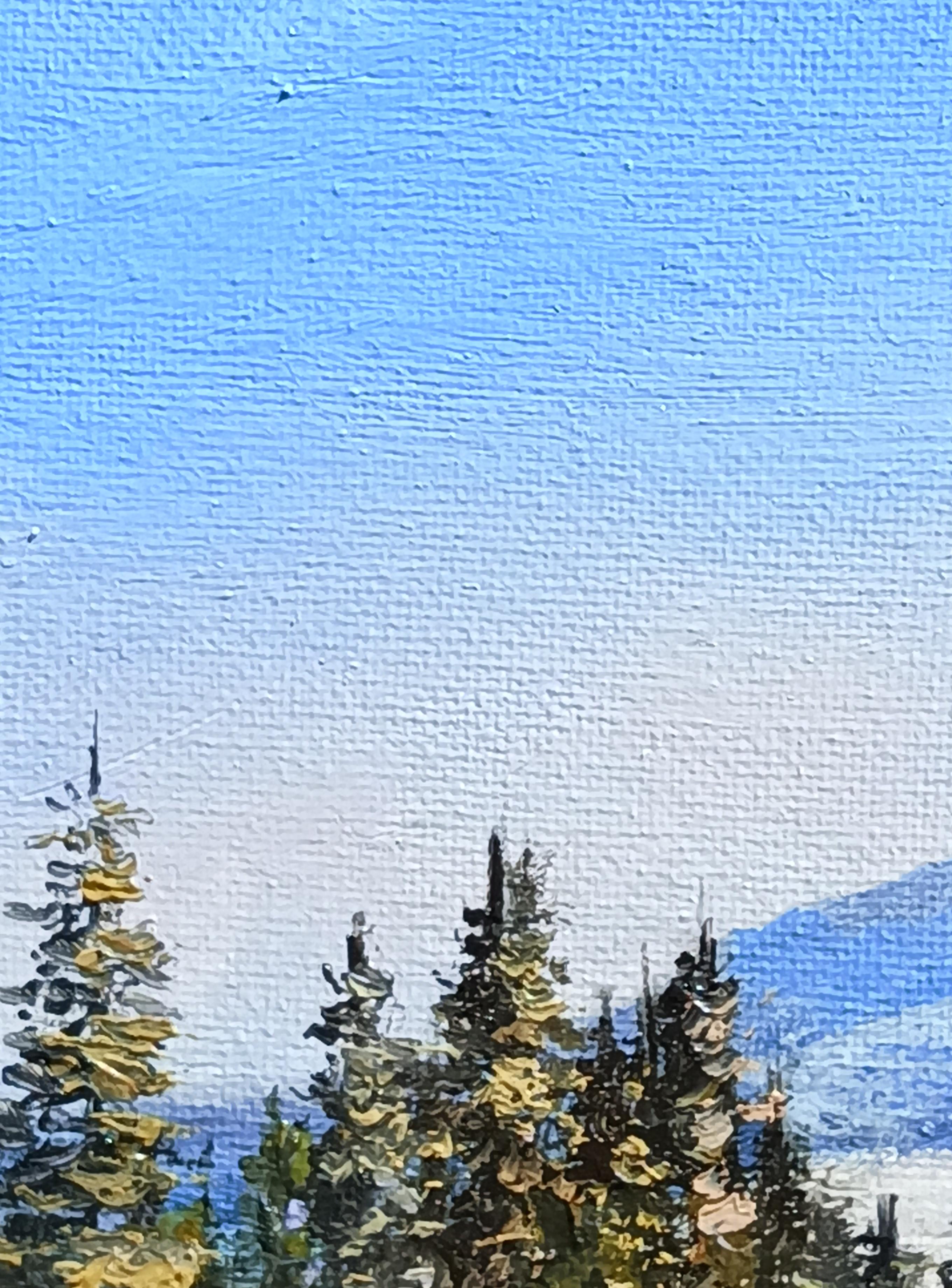 Breathtaking Rainier Mountain Panoramic Landscape. Original Oil Painting For Sale 1