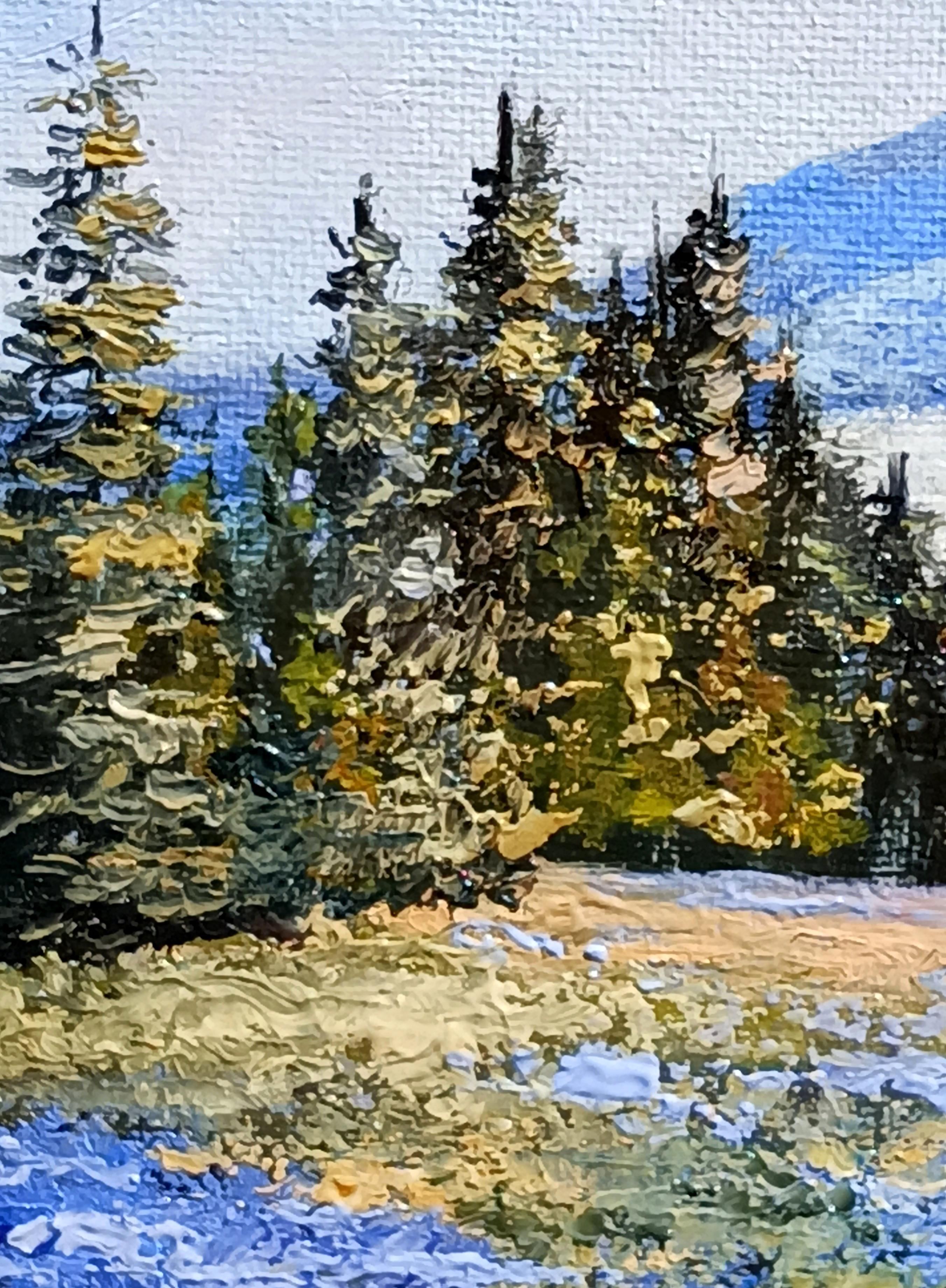 Breathtaking Rainier Mountain Panoramic Landscape. Original Oil Painting For Sale 5