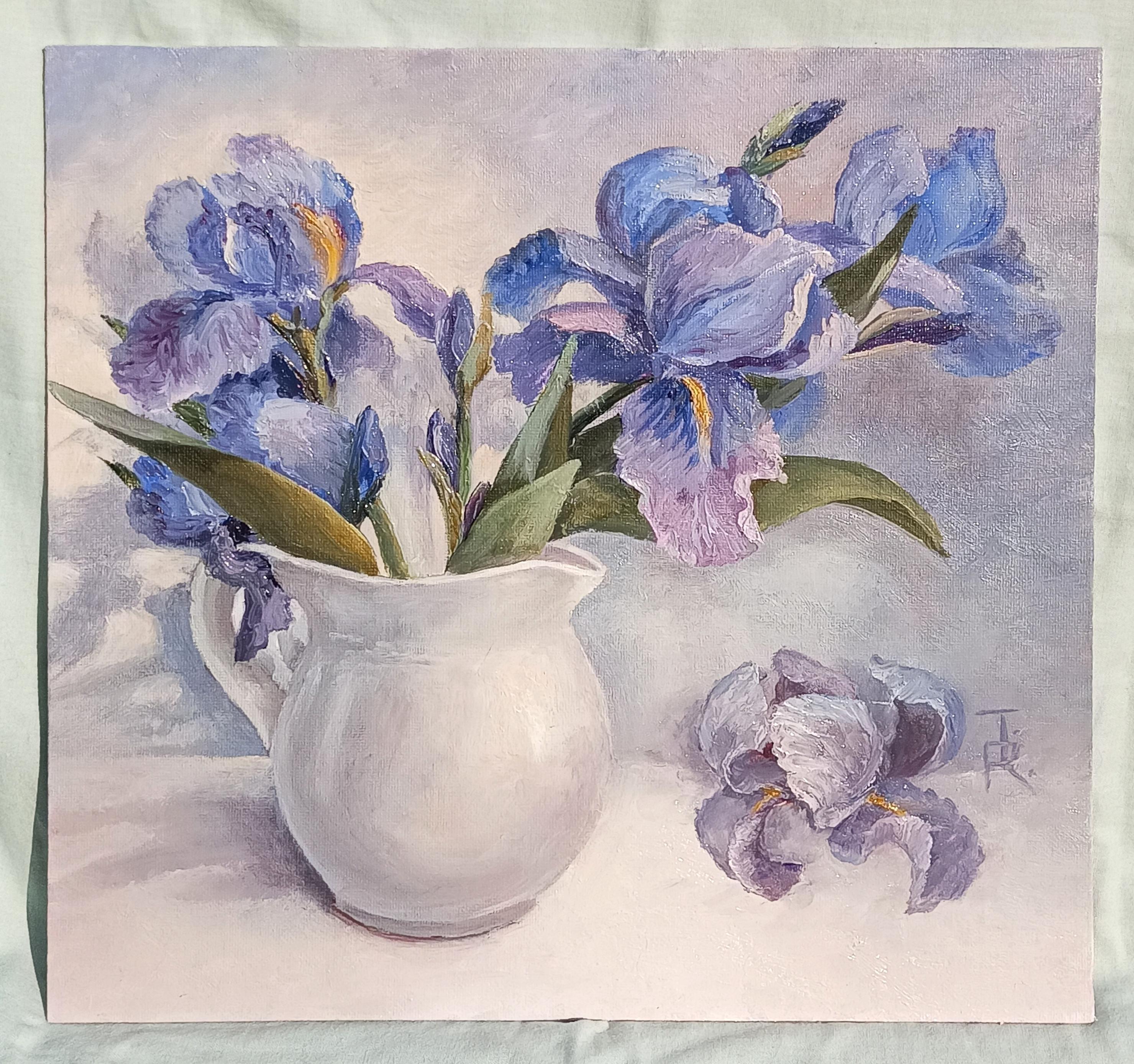 Celestial Irises - Painting by Tamara Rozinskay (Makhotina)