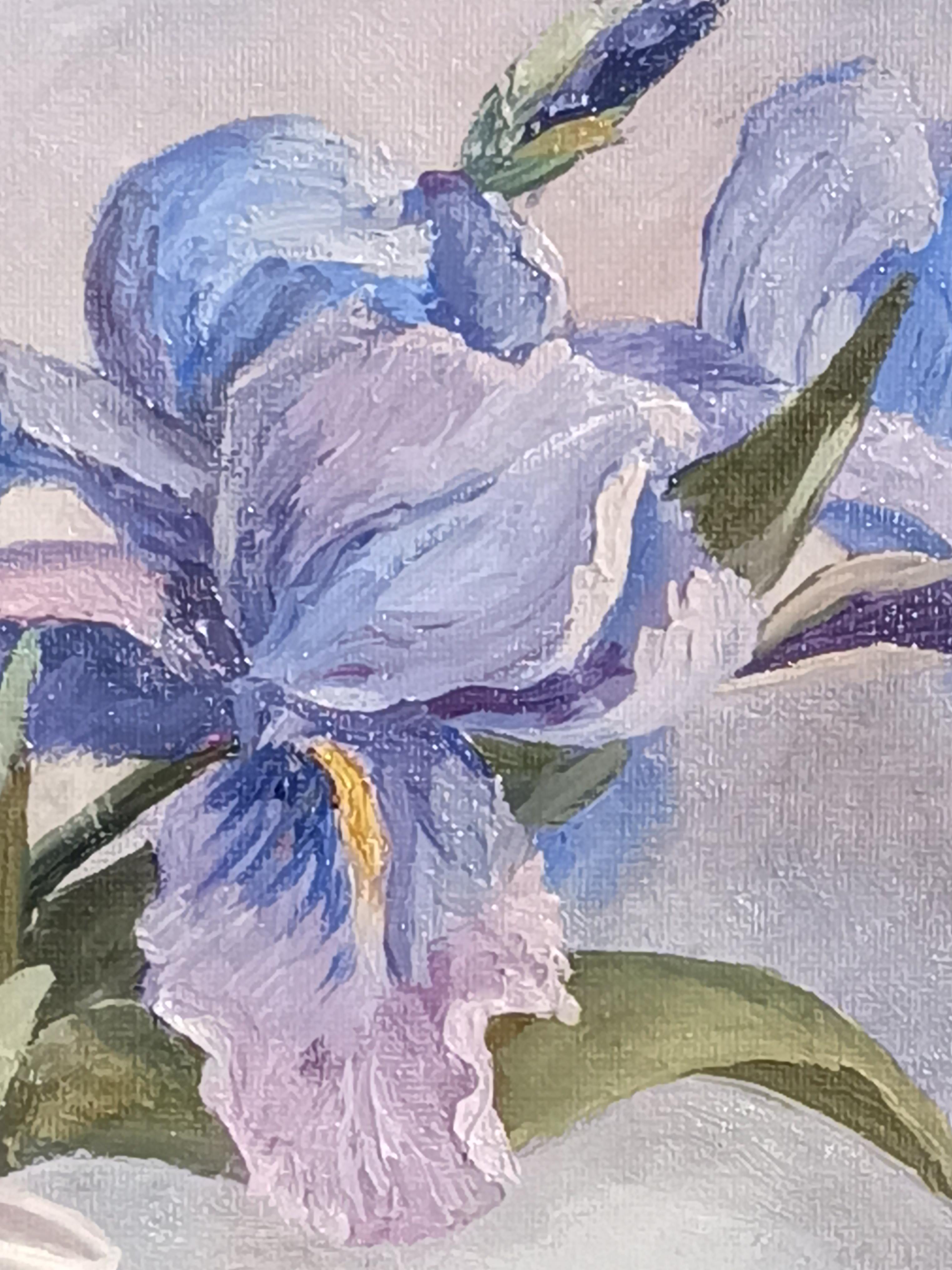 Celestial Irises - Impressionist Painting by Tamara Rozinskay (Makhotina)