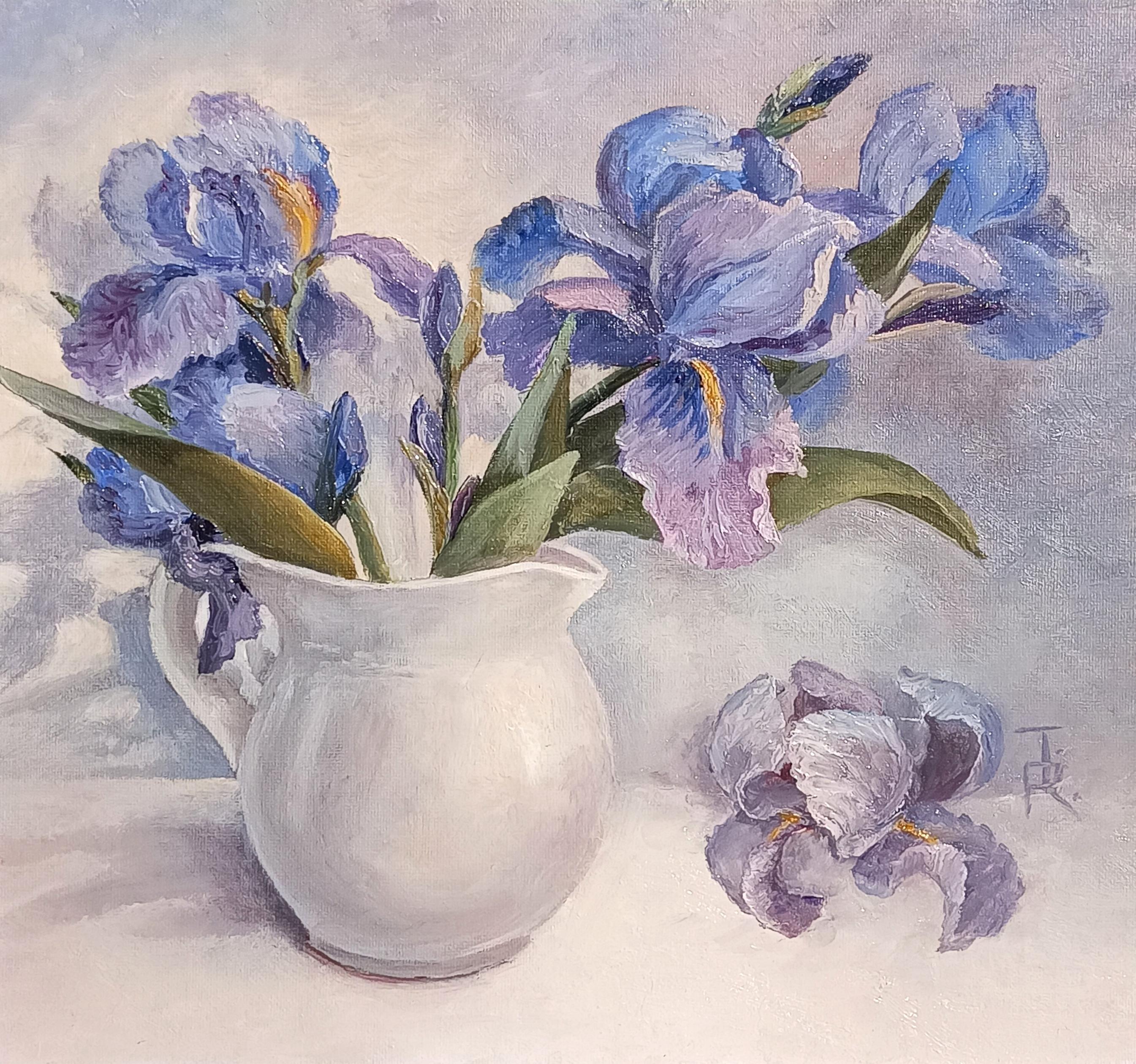 Tamara Rozinskay (Makhotina) Still-Life Painting - Celestial Irises