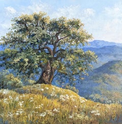 Closer to heaven - Landscape Oil Painting with Oak Tree