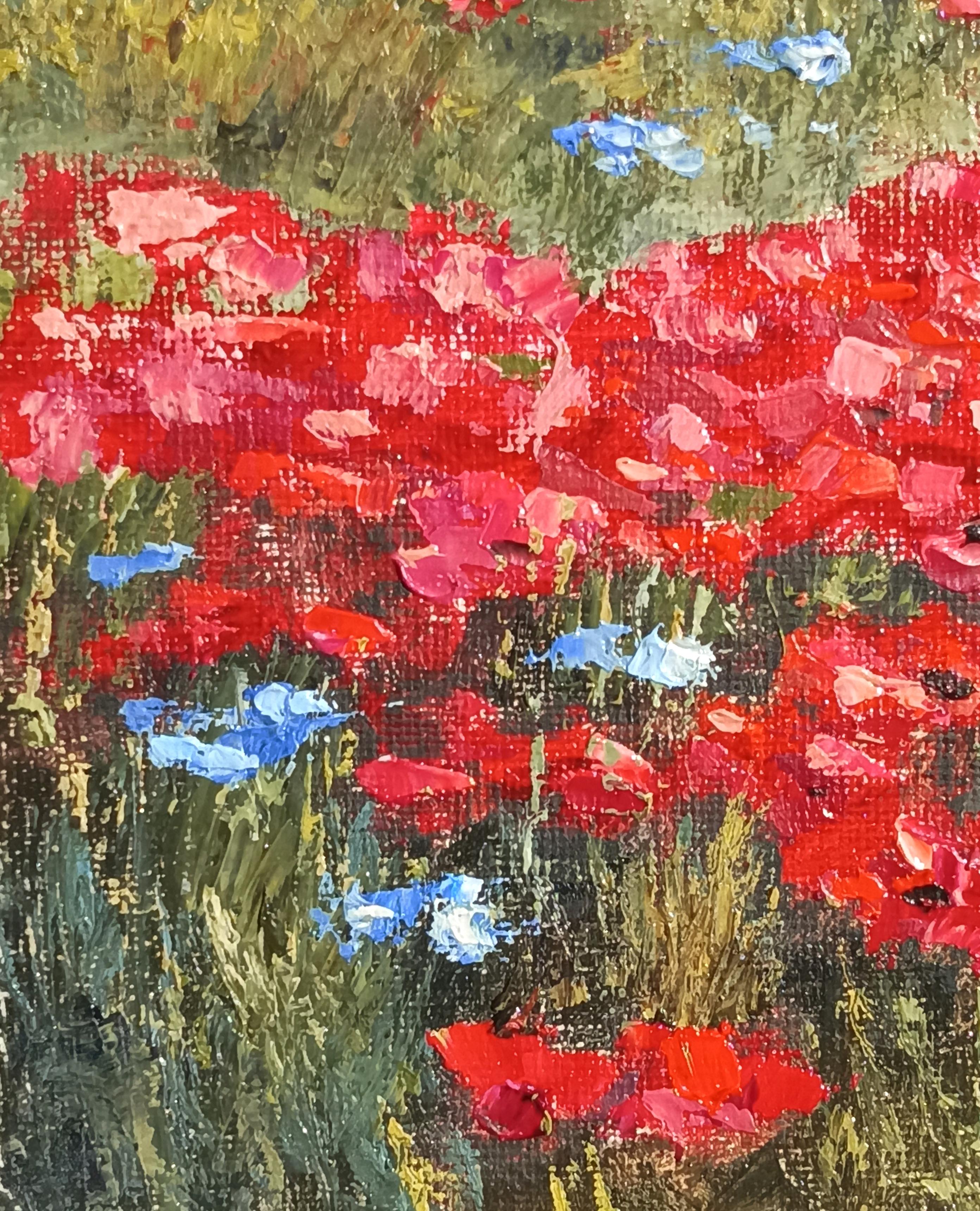 Disfruta del verano - Pintura al óleo Paisaje con campos de amapolas - Painting Impresionista de Tamara Rozinskay (Makhotina)