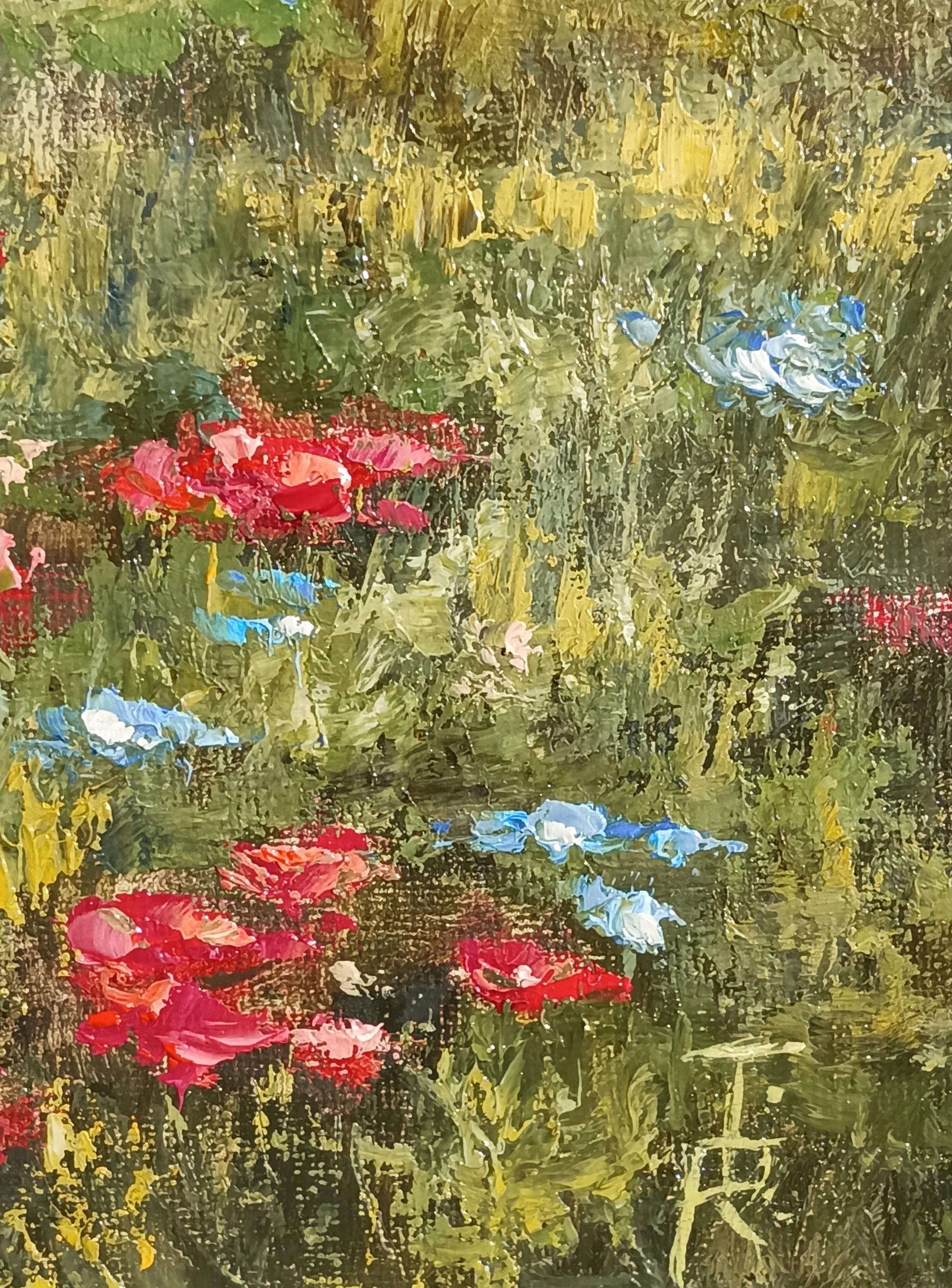 Disfruta del verano - Pintura al óleo Paisaje con campos de amapolas - Interior Painting Marrón de Tamara Rozinskay (Makhotina)