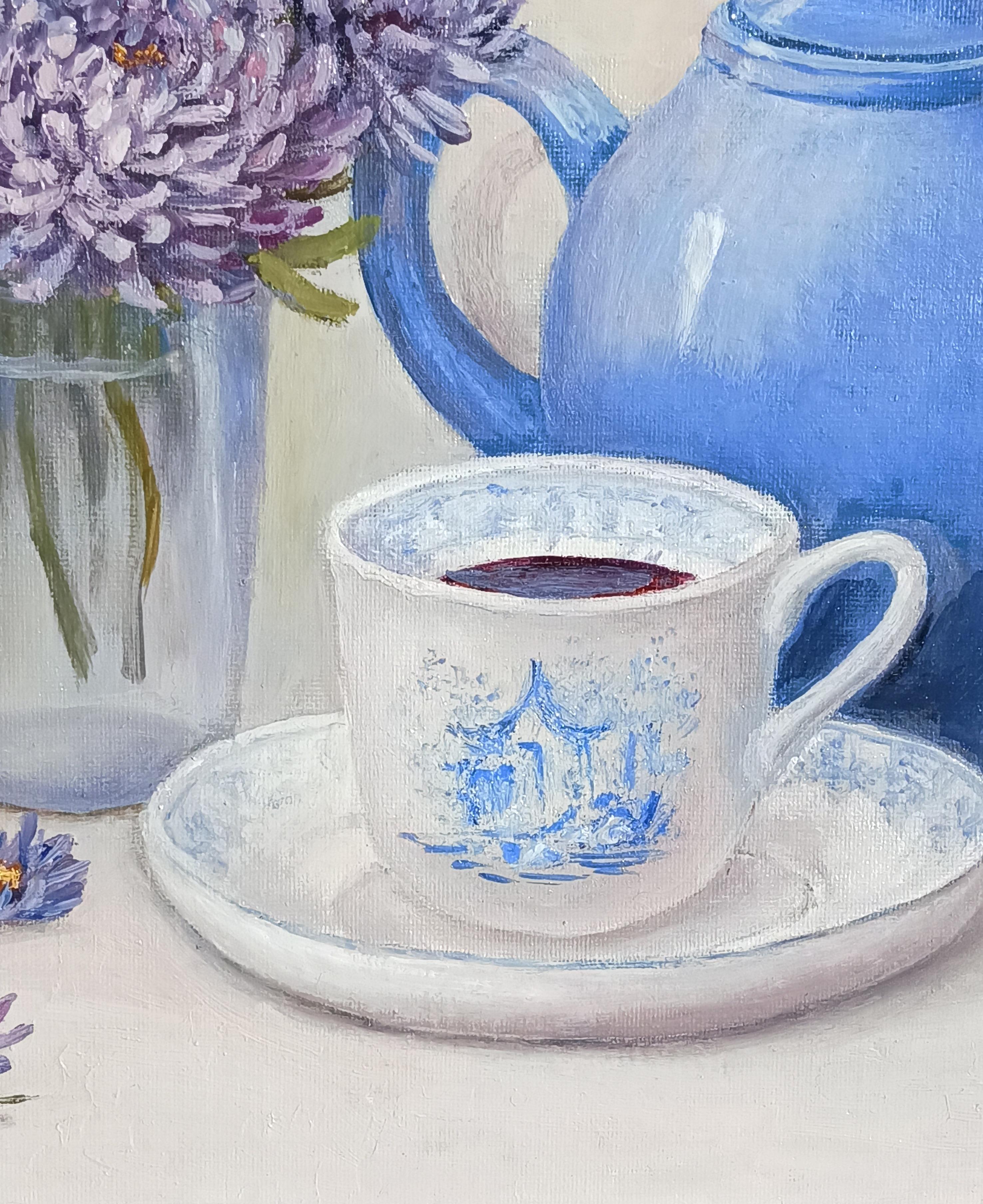 Wohlgeruch der Freundschaft (Grau), Still-Life Painting, von Tamara Rozinskay (Makhotina)