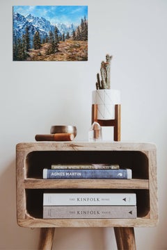 Snow peaks - Oil Painting Landscape with Mountain Valley