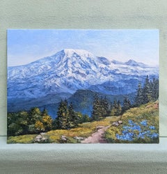 Rainier Mount - Snowy Peaks Mountain Landscape