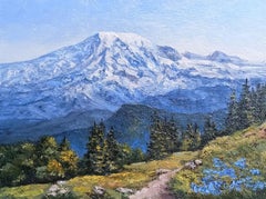 Rainier Mount - Snowy Peaks Mountain Landscape