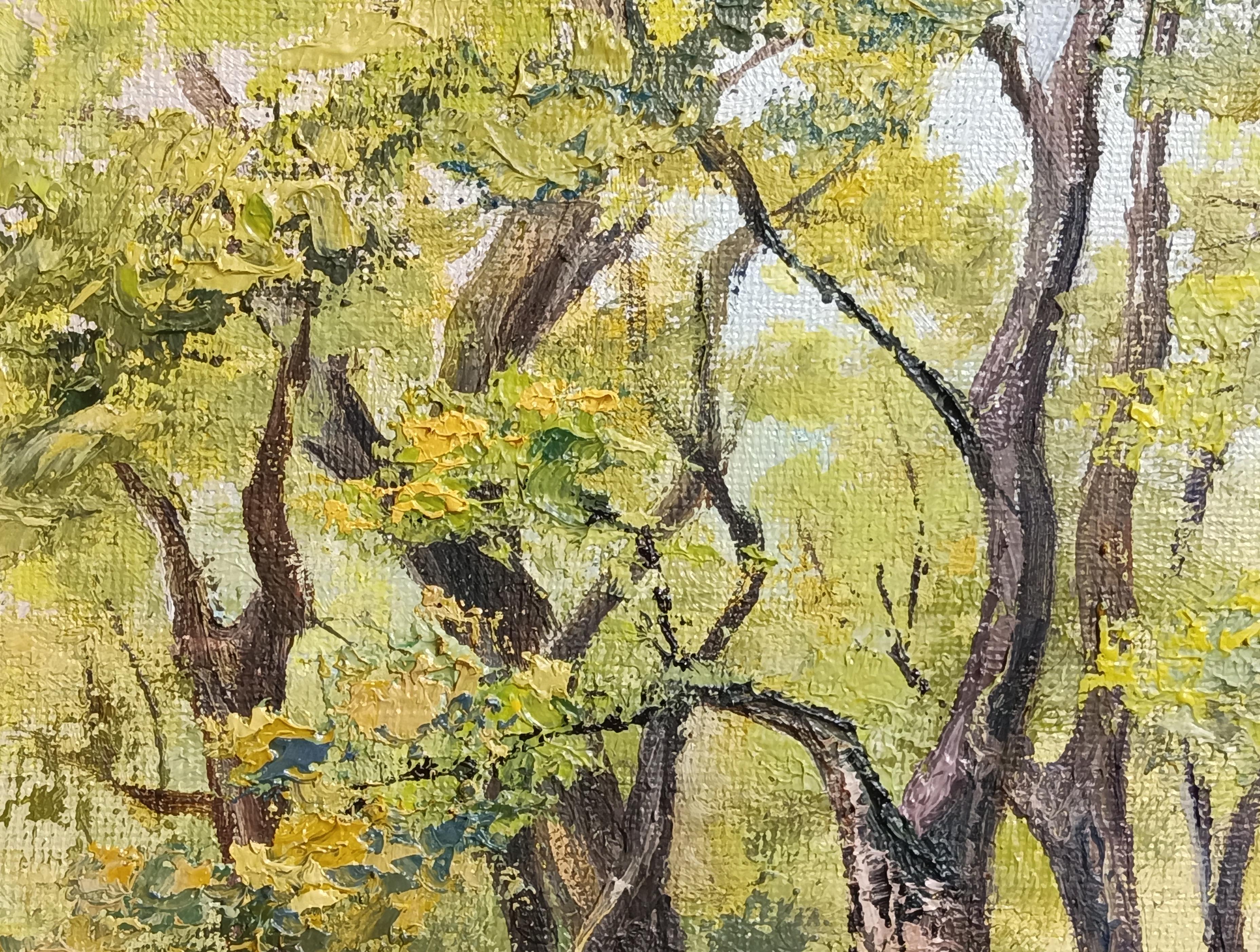 Forêt printanière avec des fleurs de jacinthes en vente 2