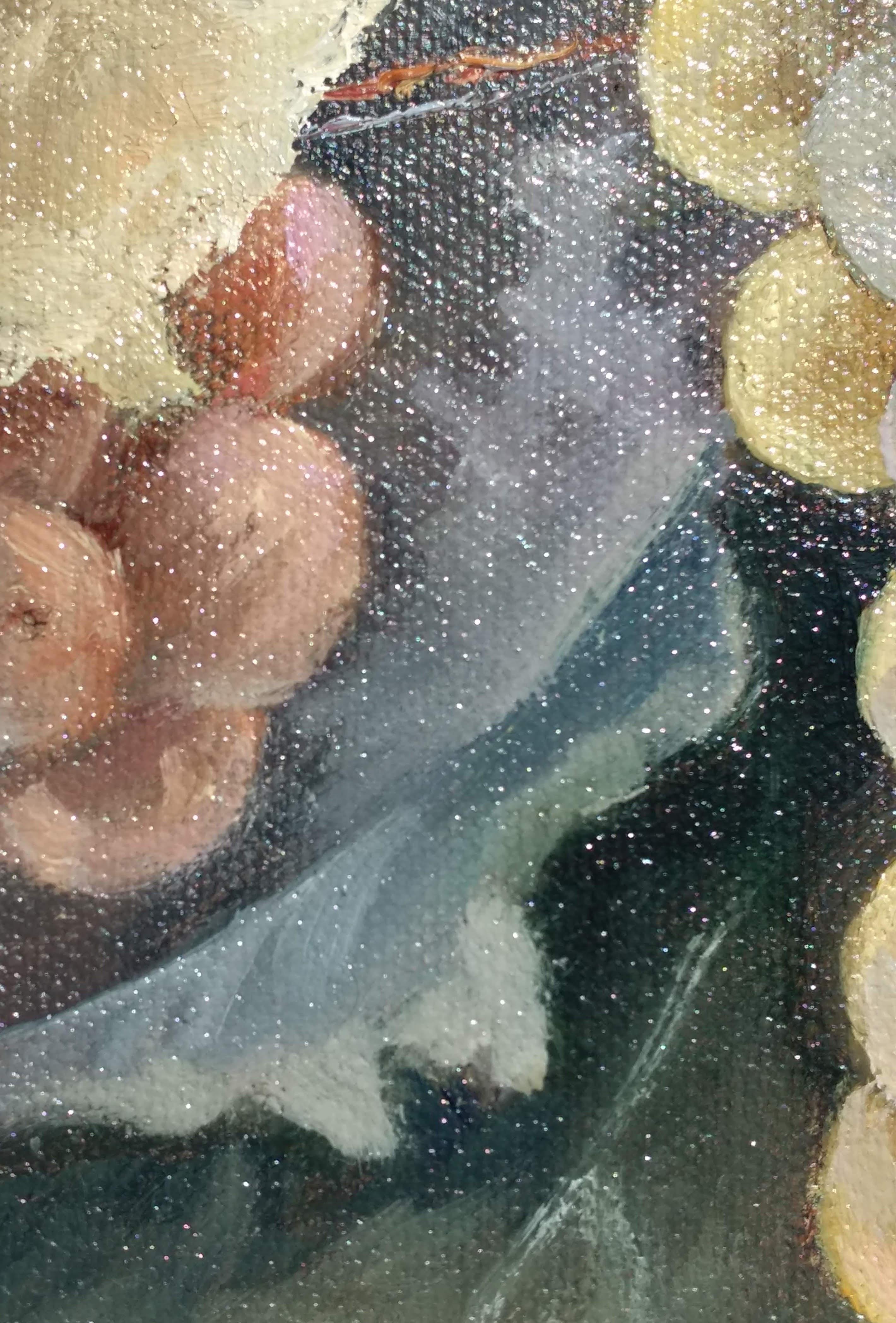 Nature morte aux raisins tendres. peinture à l'huile sur toile en vente 1