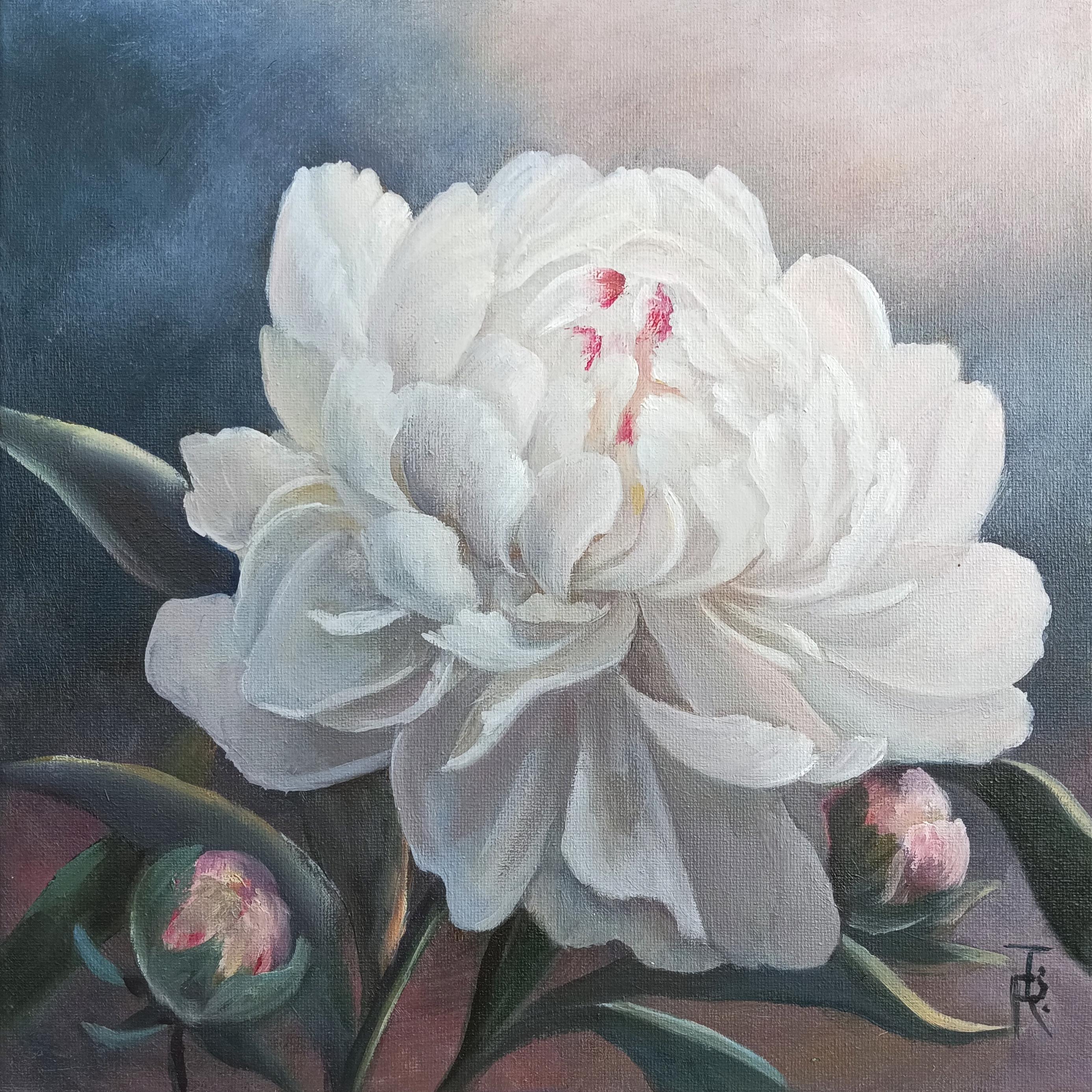 Whisper of a Peony - White Flower Still Life