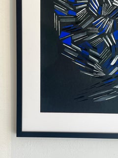 No.19 MonoChrome: Abstract Painting, Gouache on Black Paper, 2010+