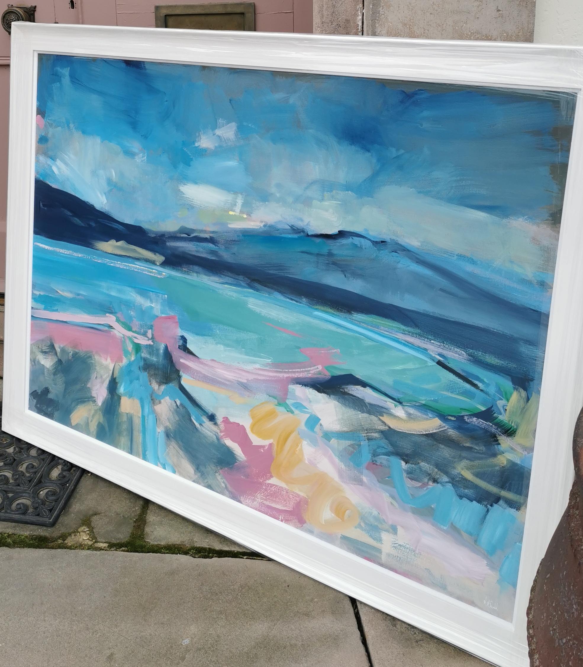 Dancing Shoreline, Loch Goil, Landschaft, Natur, Contemporary (Blau), Abstract Painting, von Unknown