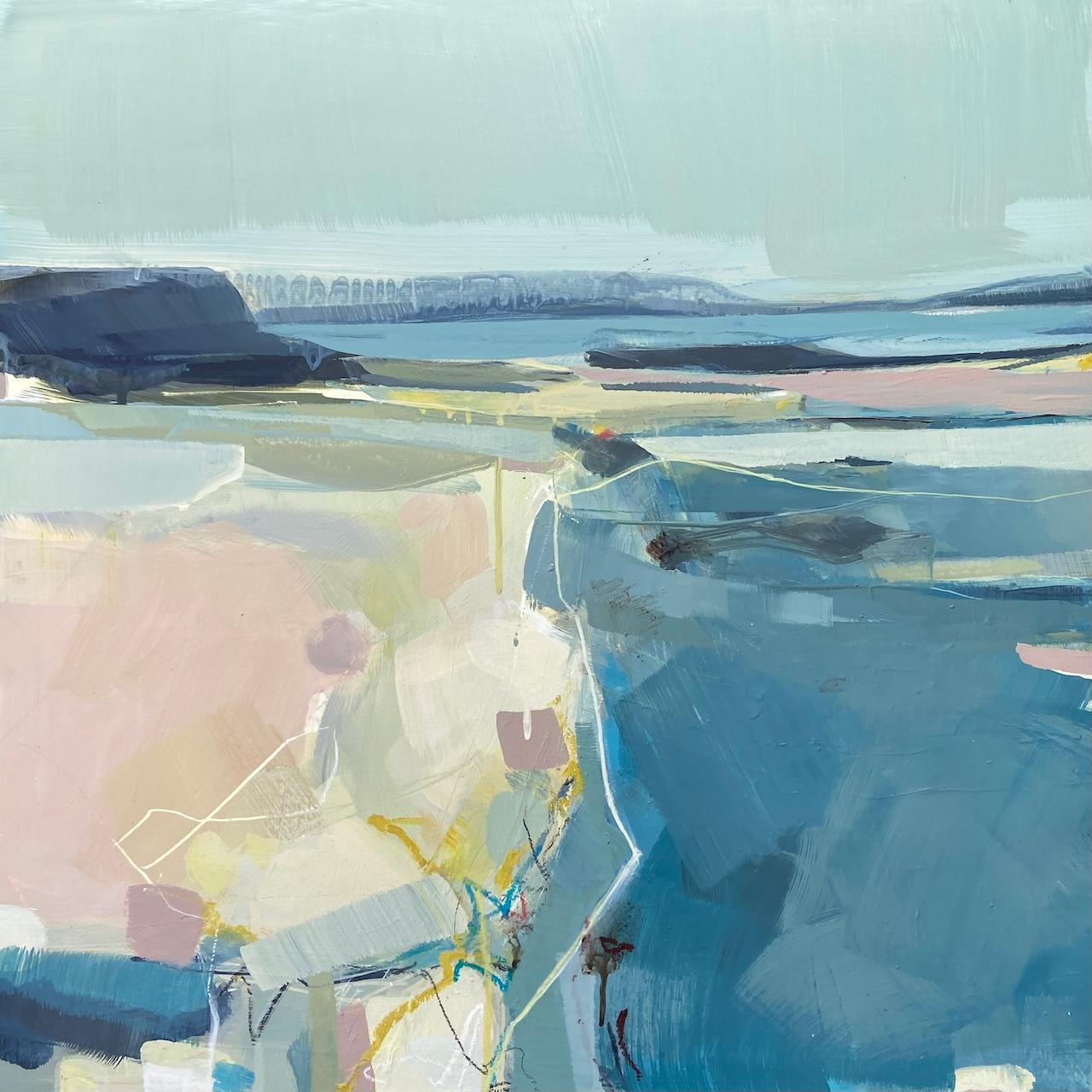 Tamara Williams Abstract Painting – Resonant Lines, South Downs, Original Art, Halb abstraktes Landschaftsgemälde