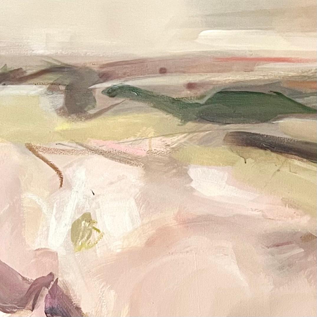 Dornröschen, Original Kunst, Halbabstrakte Landschaftsmalerei (Beige), Landscape Painting, von Tamara Williams