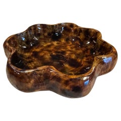 Tamarind Wood Scalloped Edge Bowl, Indonesia, Contemporary