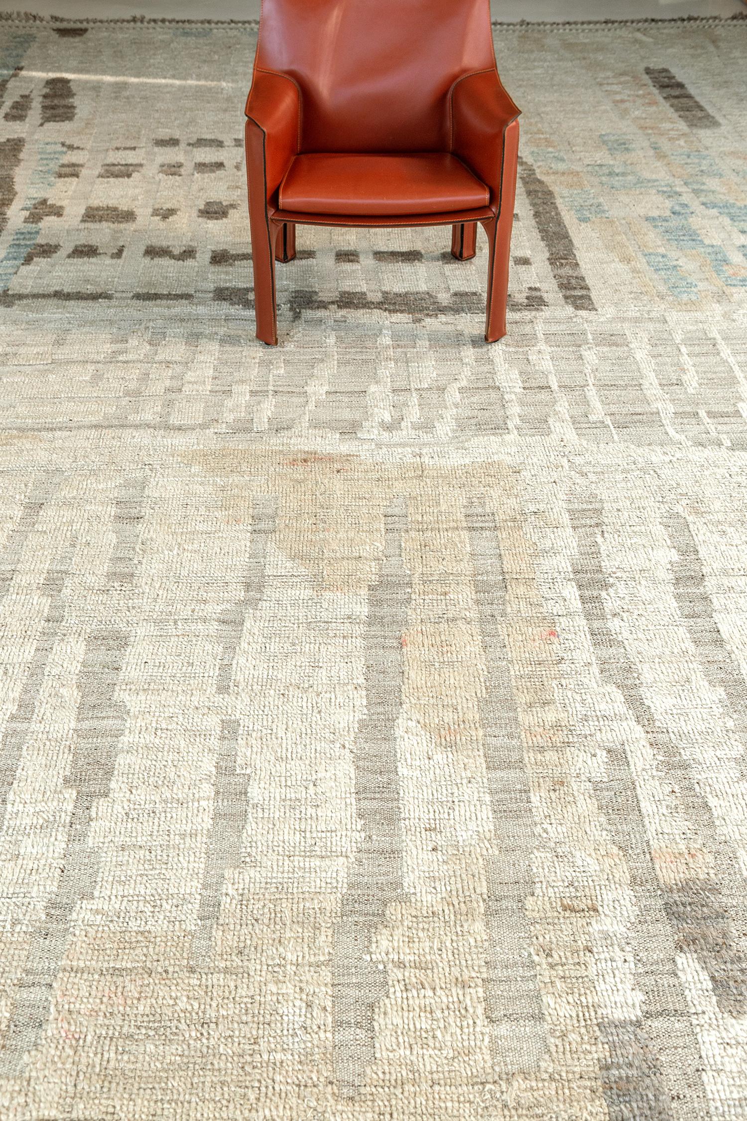 Tamarix' is made of luxurious wool and is made of captivating design elements. Its weaving of stunning muted colours and abstract design elements is what makes the Atlas Collection so unique and sought after. Mehraban's Atlas collection is noted for