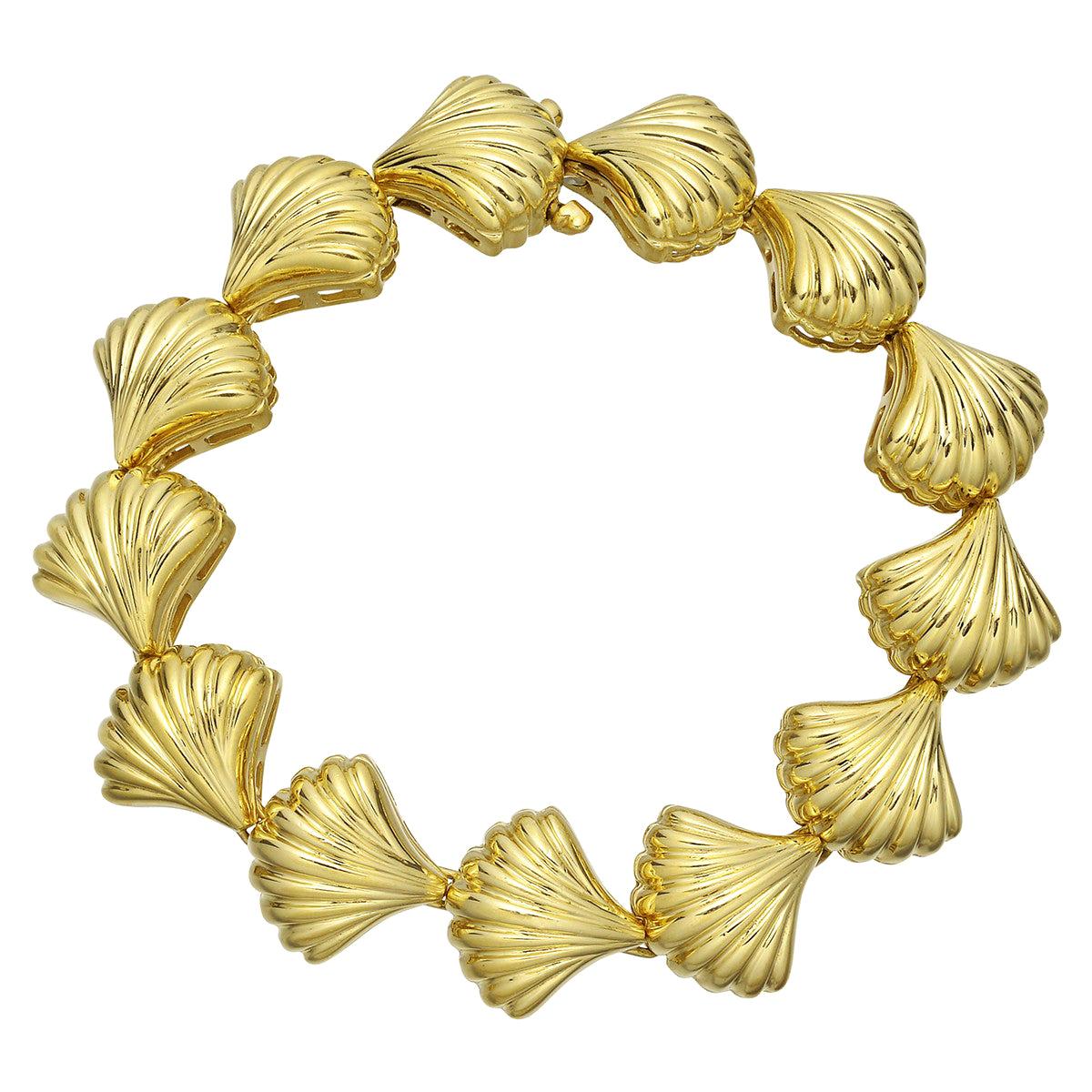 Tambetti 18 Karat Yellow Gold Shell Link Bracelet