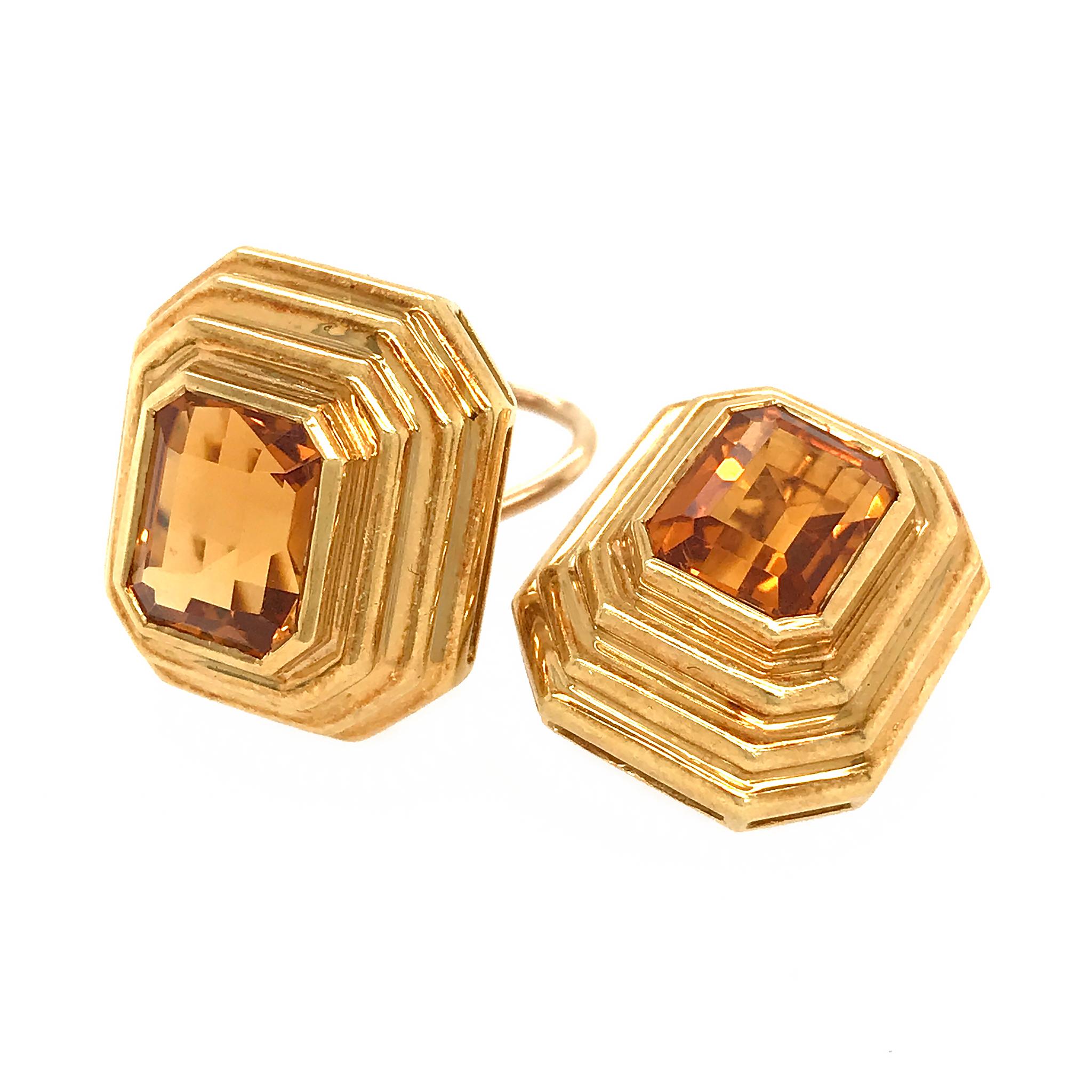 citrine clip earrings