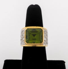 Tambetti 18K Yellow Gold Peridot Diamond Ring