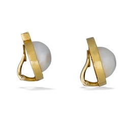 Tambetti Pearl and Diamonds Ear Clips