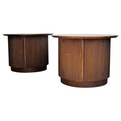  Tambour Door Walnut Drum Table Cabinets