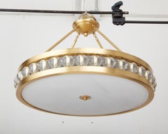 Tambour Pendant Ceiling Fixture with Rods in Brass by David Duncan