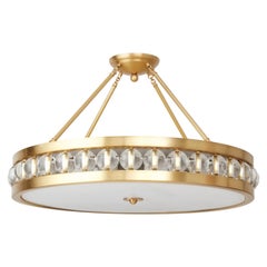 Tambour Pendant Ceiling Fixture with Rods in Brass by David Duncan