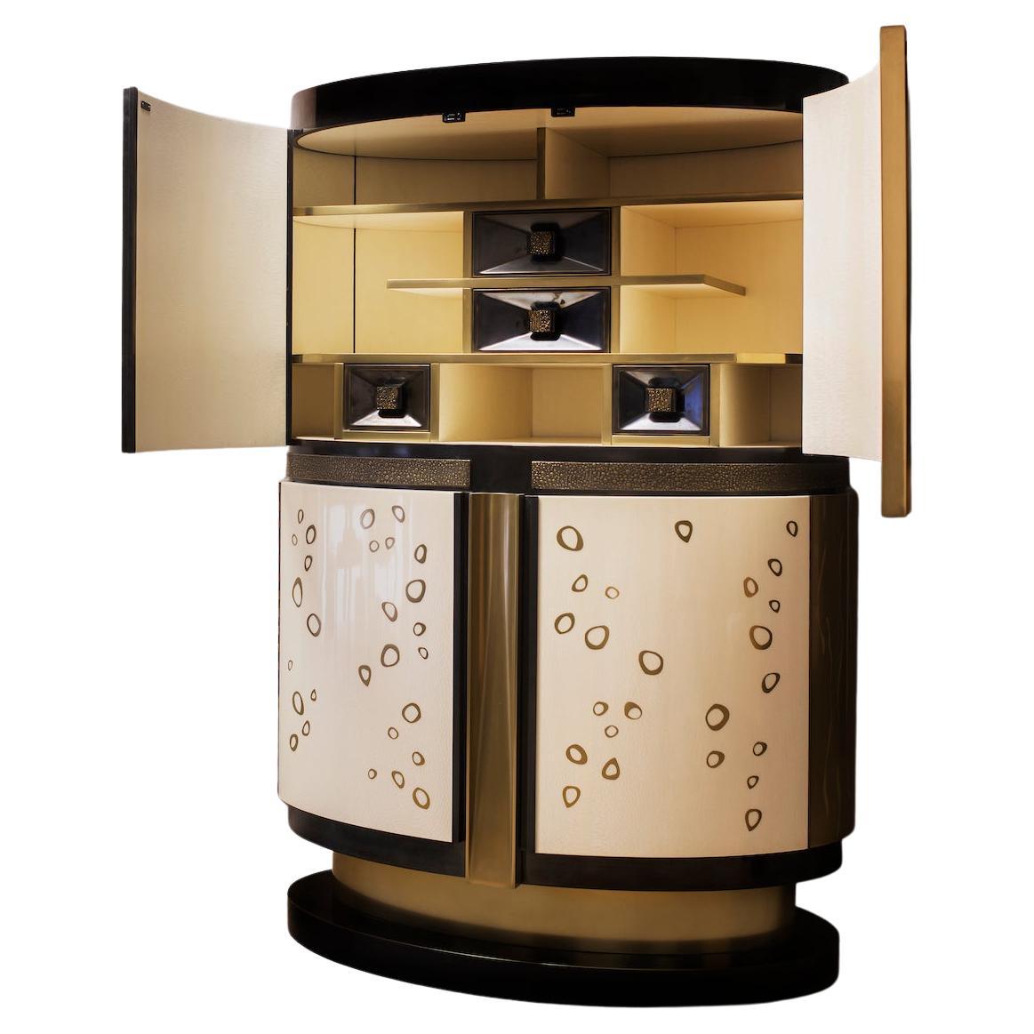 Tambour Cabinet by Frédérique Domergue - One-of-a-kind, Contemporary For Sale