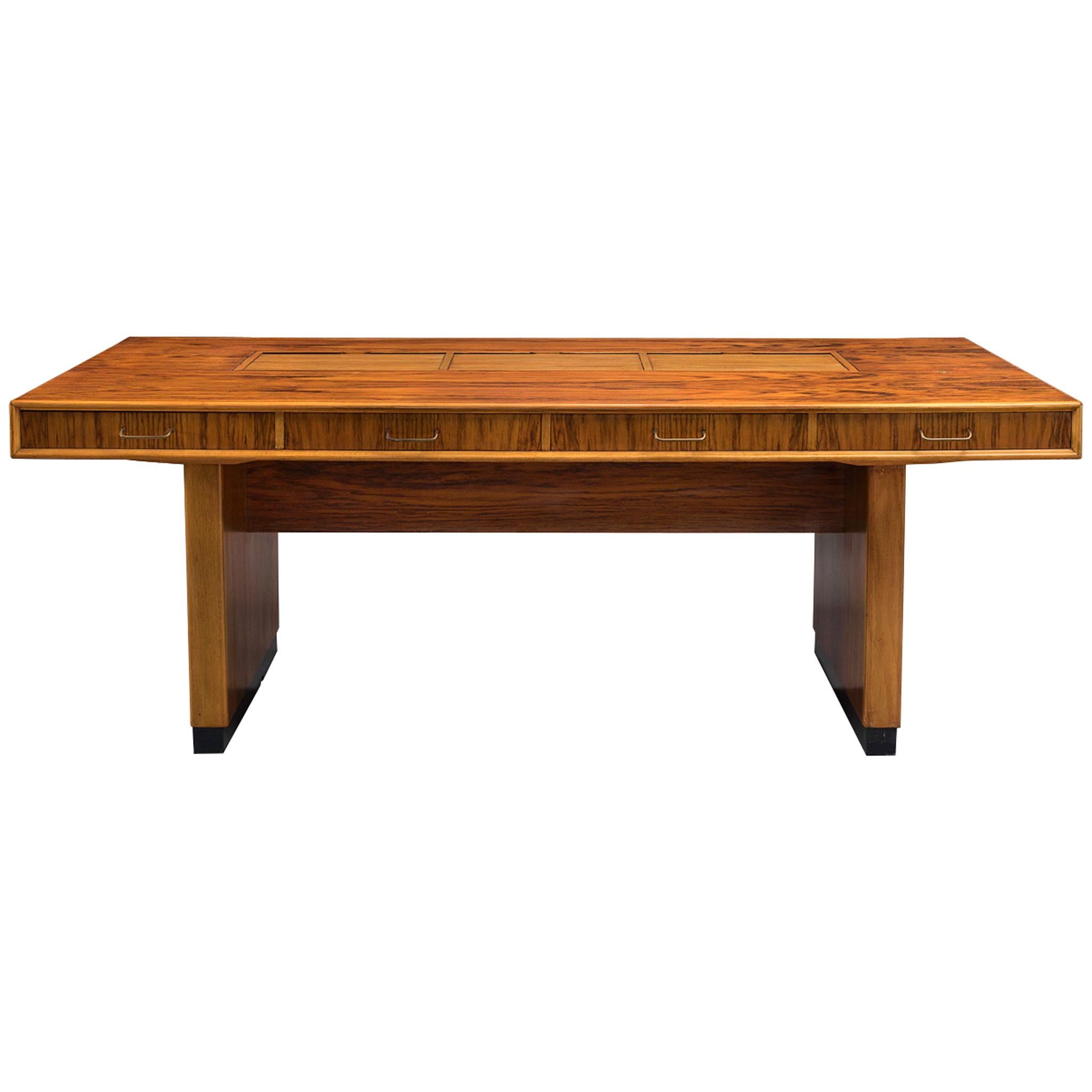 Tambour Desk with Rosewood and Walnut