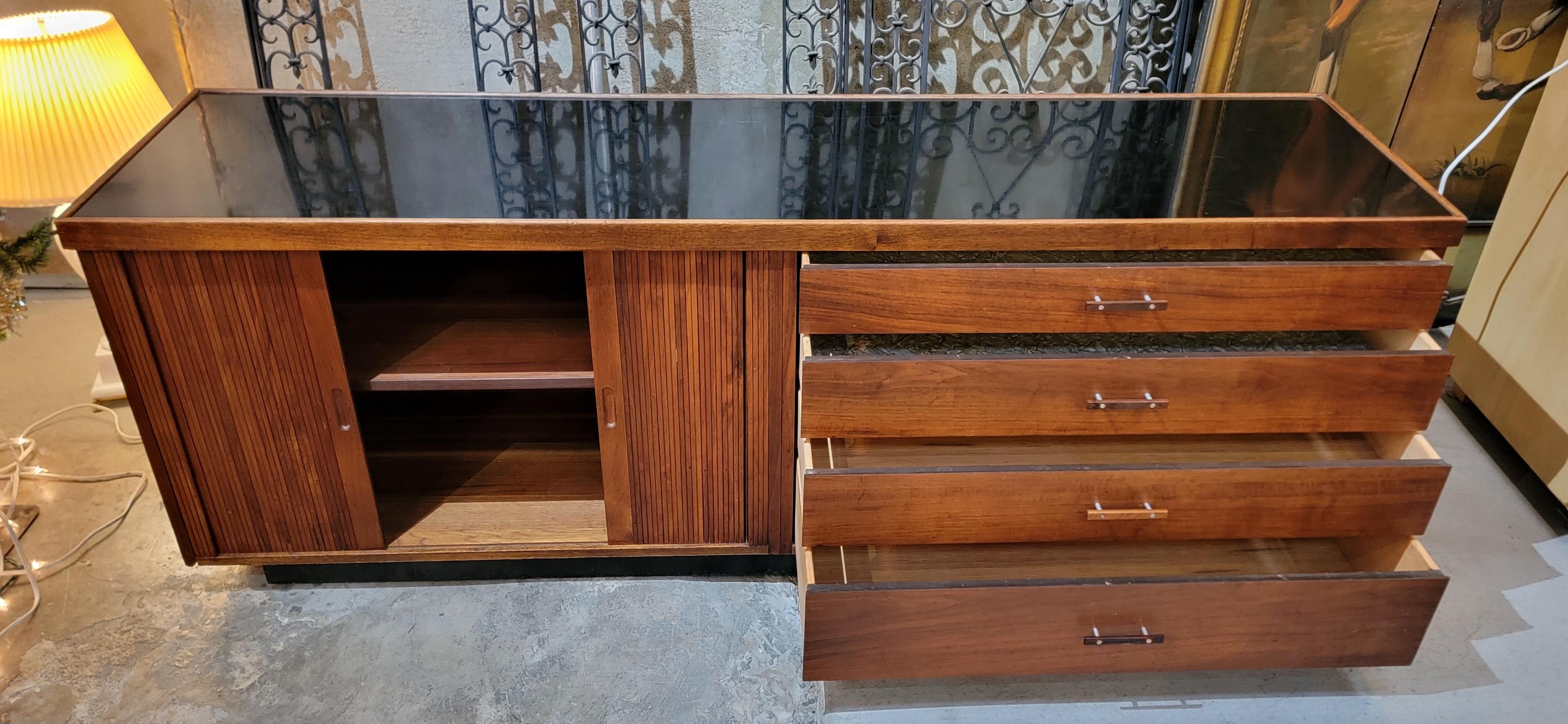Tambour Door Credenza by Milo Baughman for Glenn of California For Sale 3