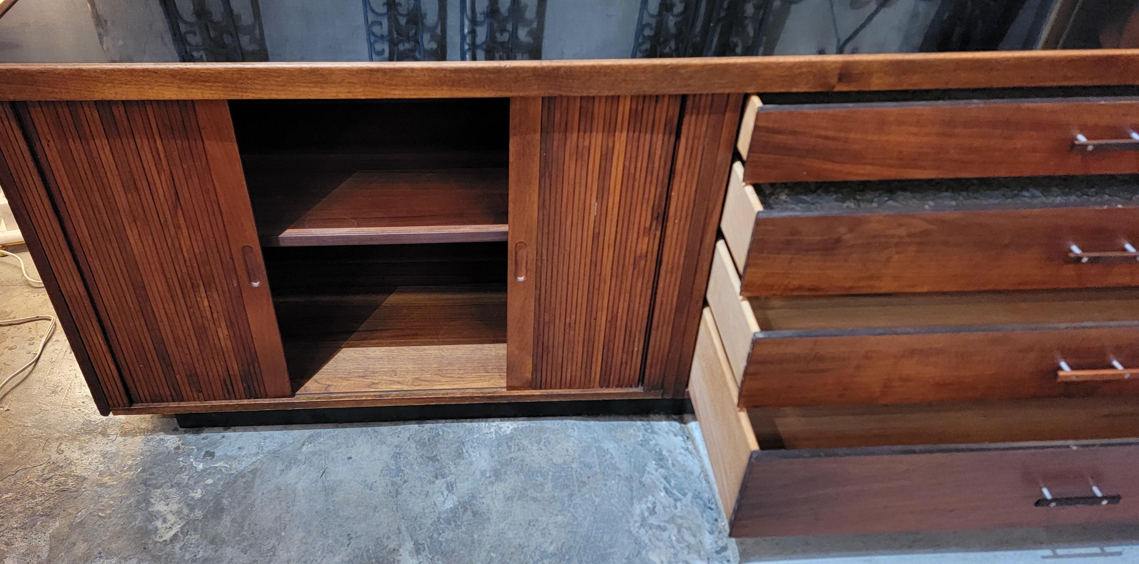 Tambour Door Credenza by Milo Baughman for Glenn of California For Sale 2
