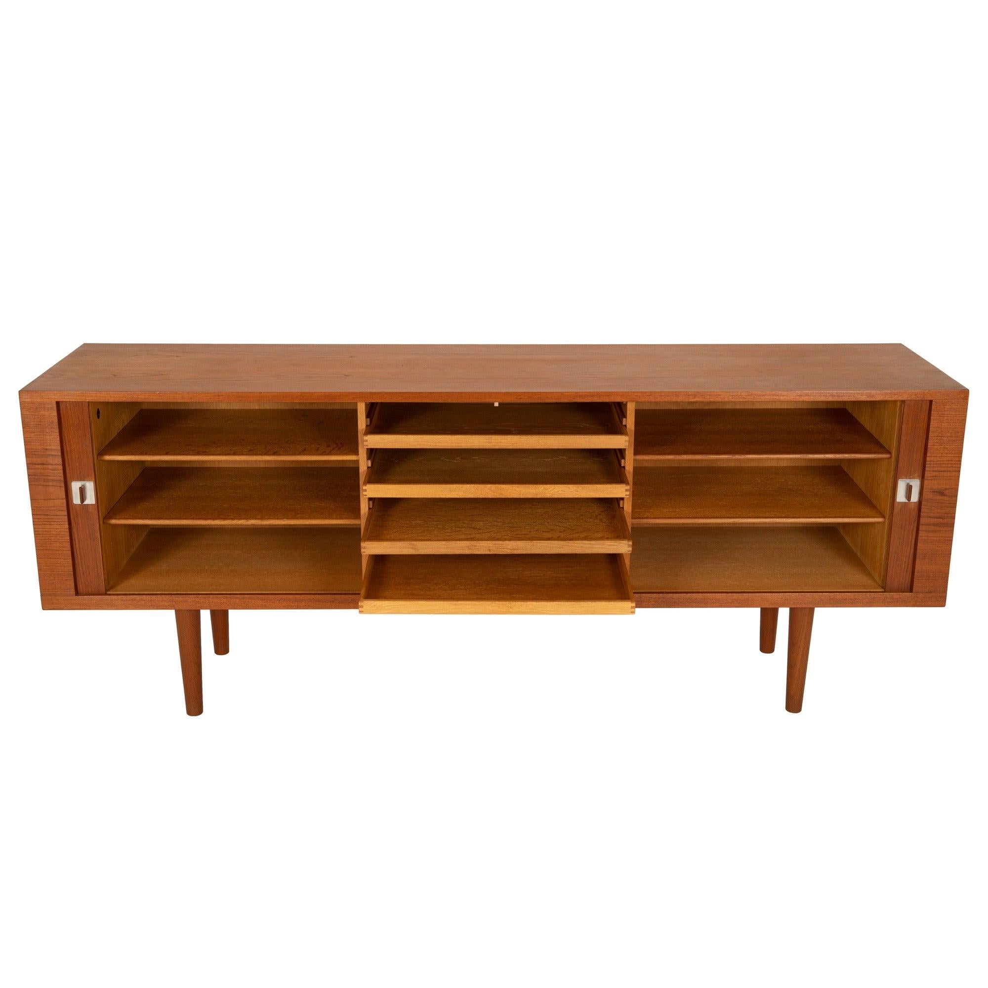 Danish Tambour Door Credenza by Hans J. Wegner for Ry Mobler, 1960s For Sale