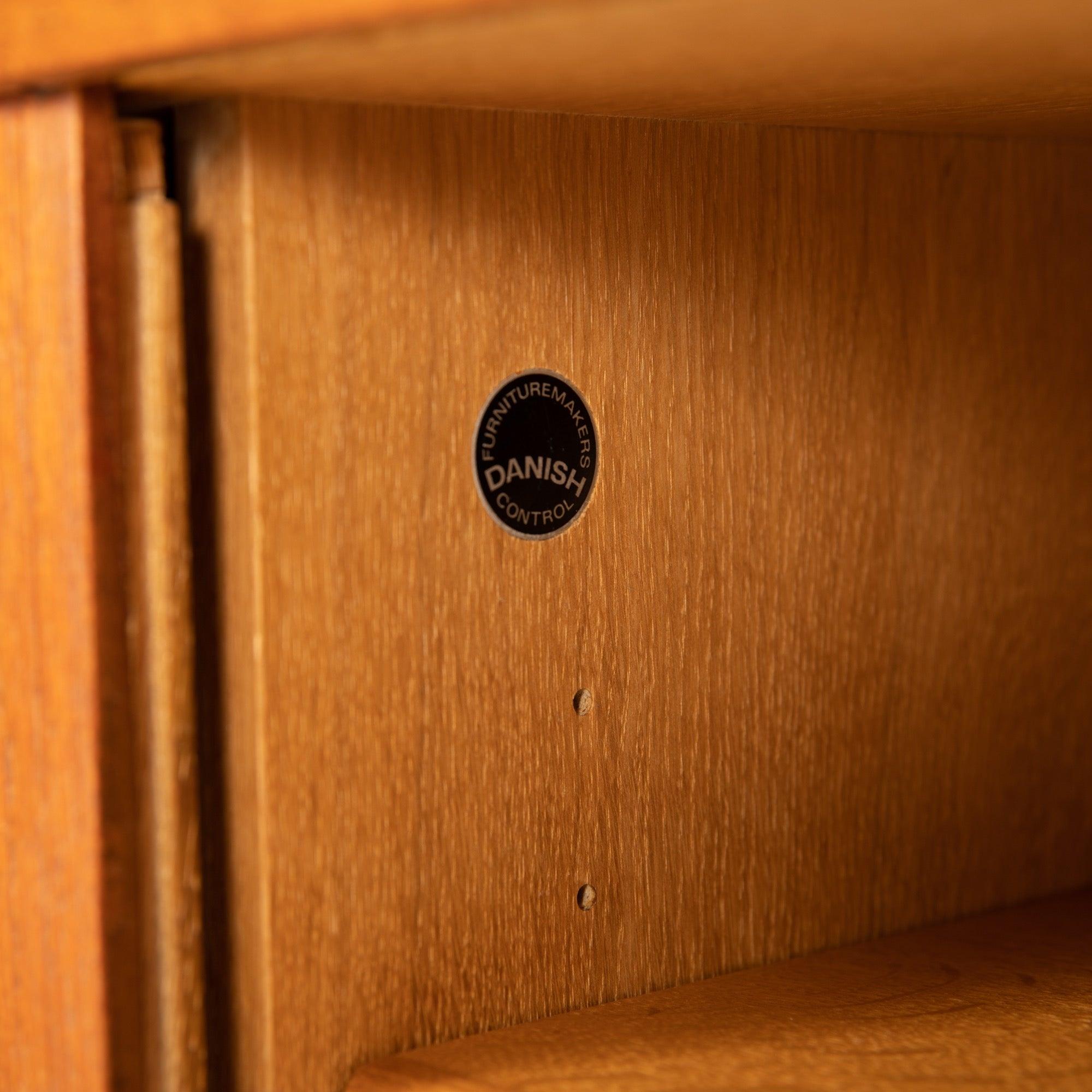 Tambour Door Credenza by Hans J. Wegner for Ry Mobler, 1960s In Excellent Condition For Sale In Sagaponack, NY