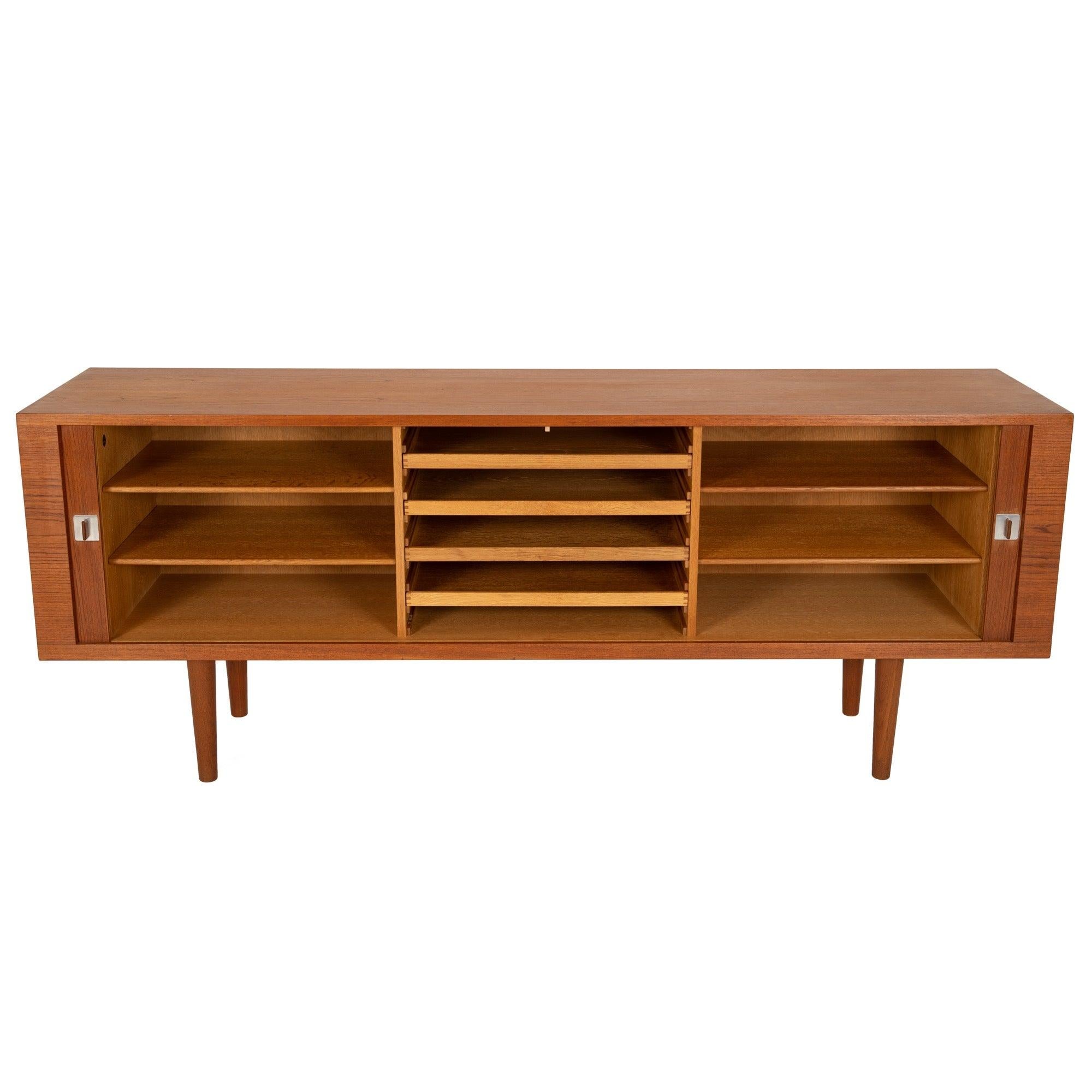 Danish Tambour Door Credenza RY-25 by Hans J. Wegner for Ry Mobler, 1960s For Sale