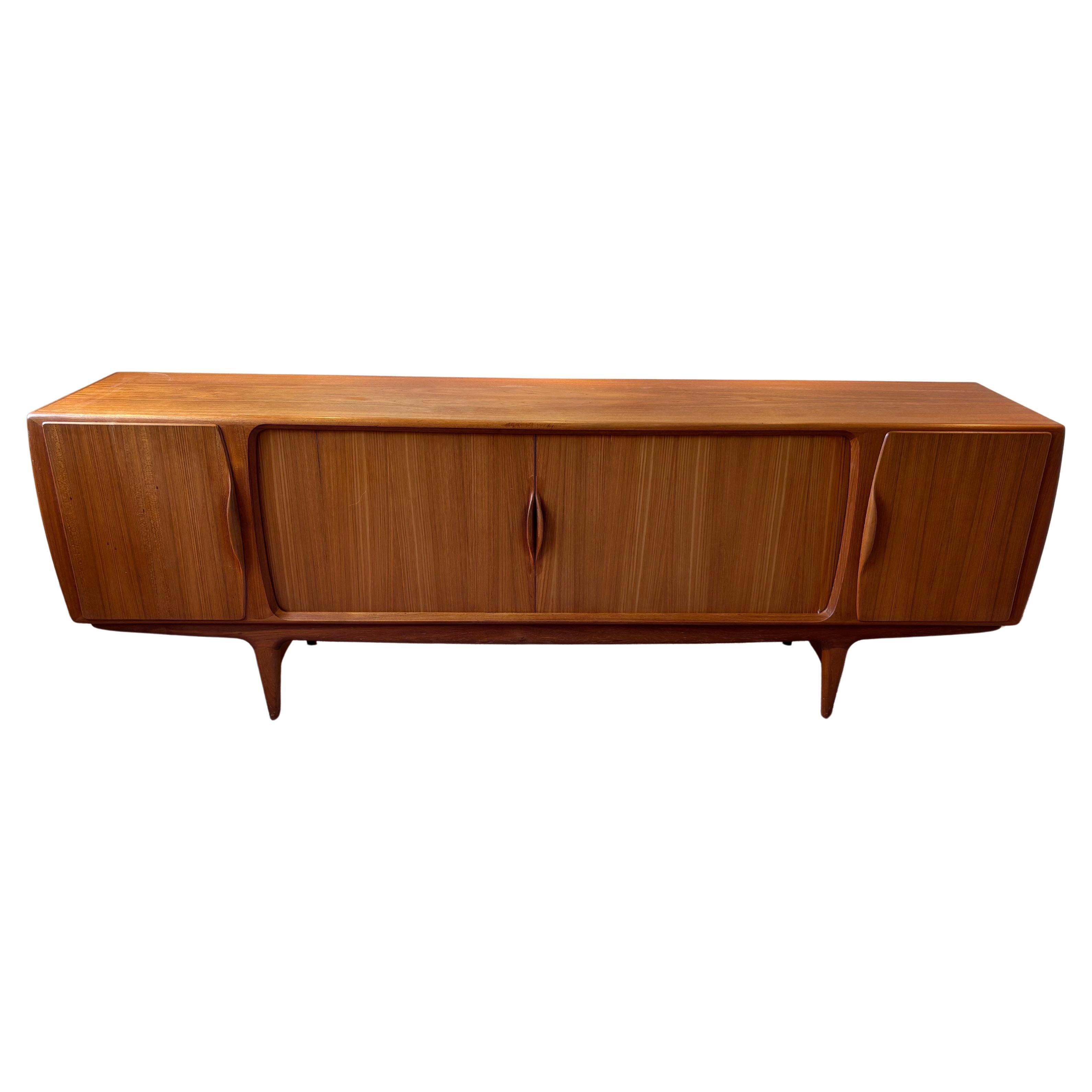 Tambour Door Teak Credenza by Johannes Andersen Model 19 For Sale