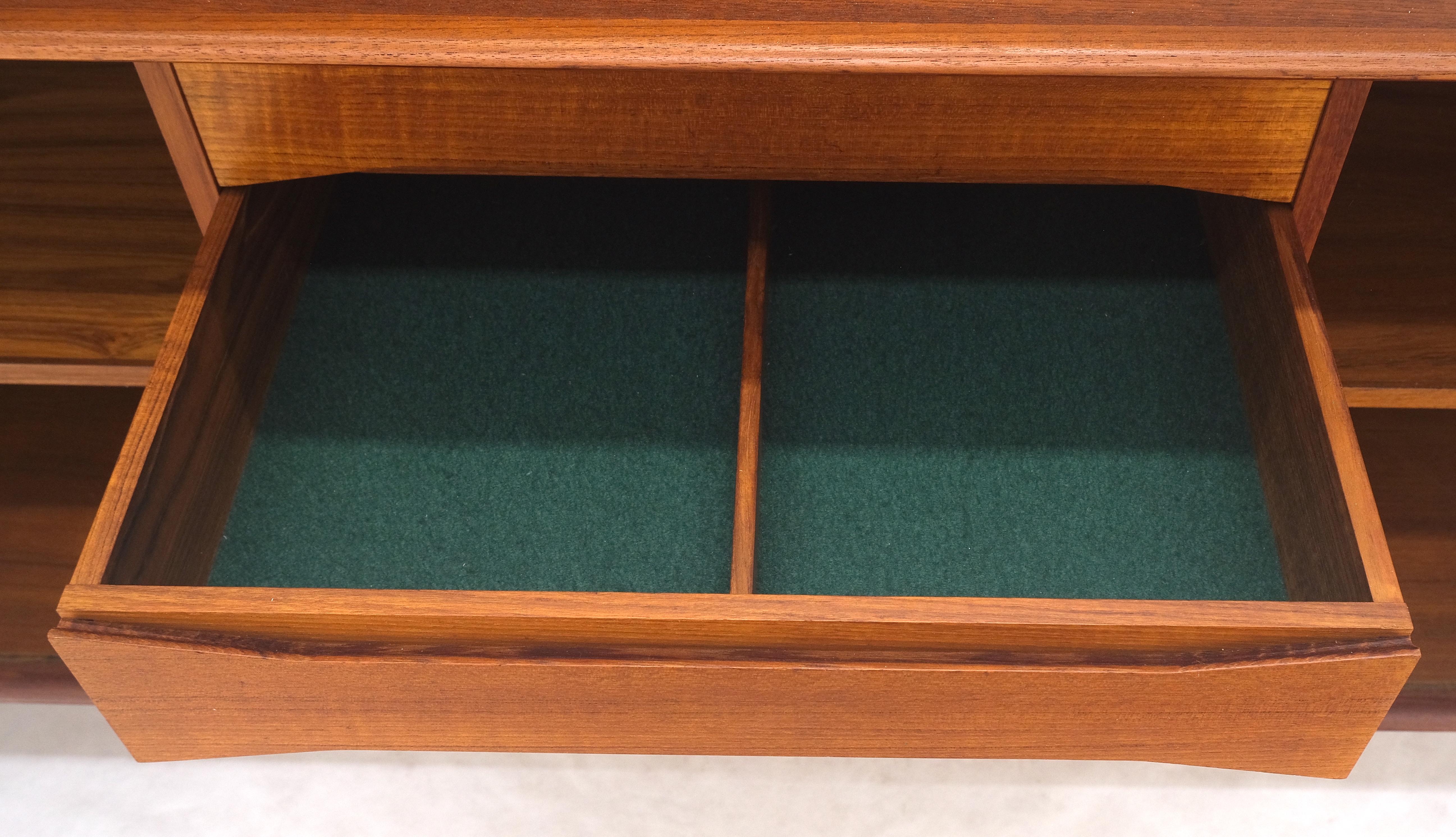 Tambour Doors Early Danish Mid Century Modern Long Credenza Dresser MINT! 3