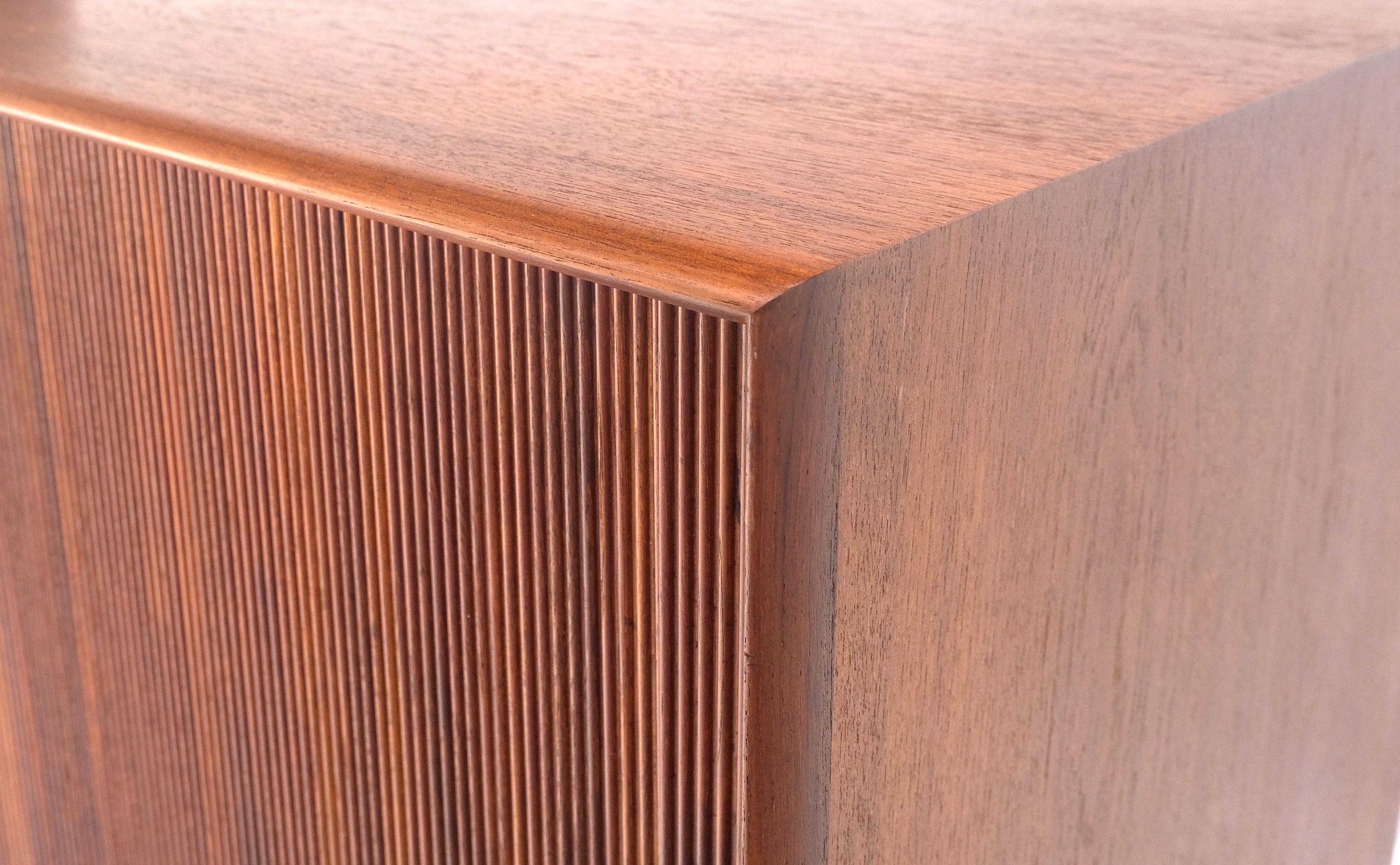 Tambour Doors Early Danish Mid Century Modern Long Credenza Dresser MINT! 6
