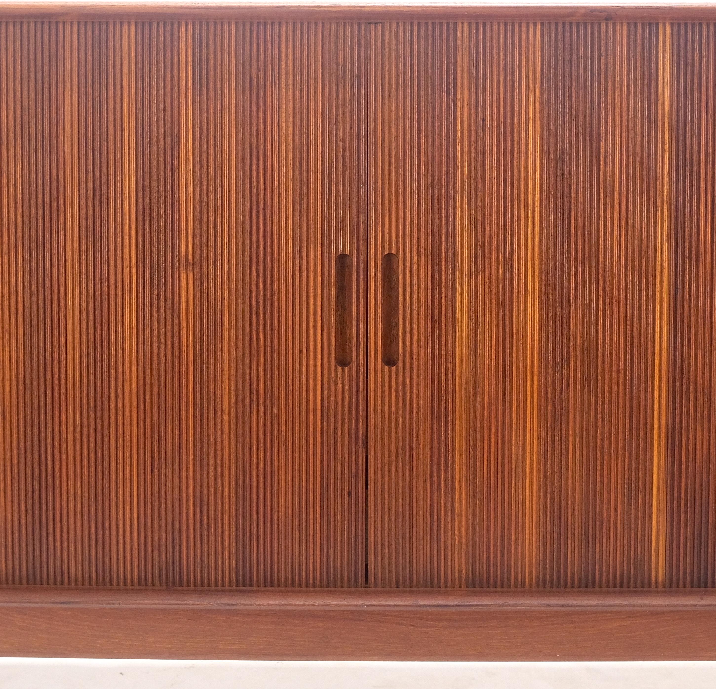 Tambour Doors Early Danish Mid Century Modern Long Credenza Dresser MINT! 9
