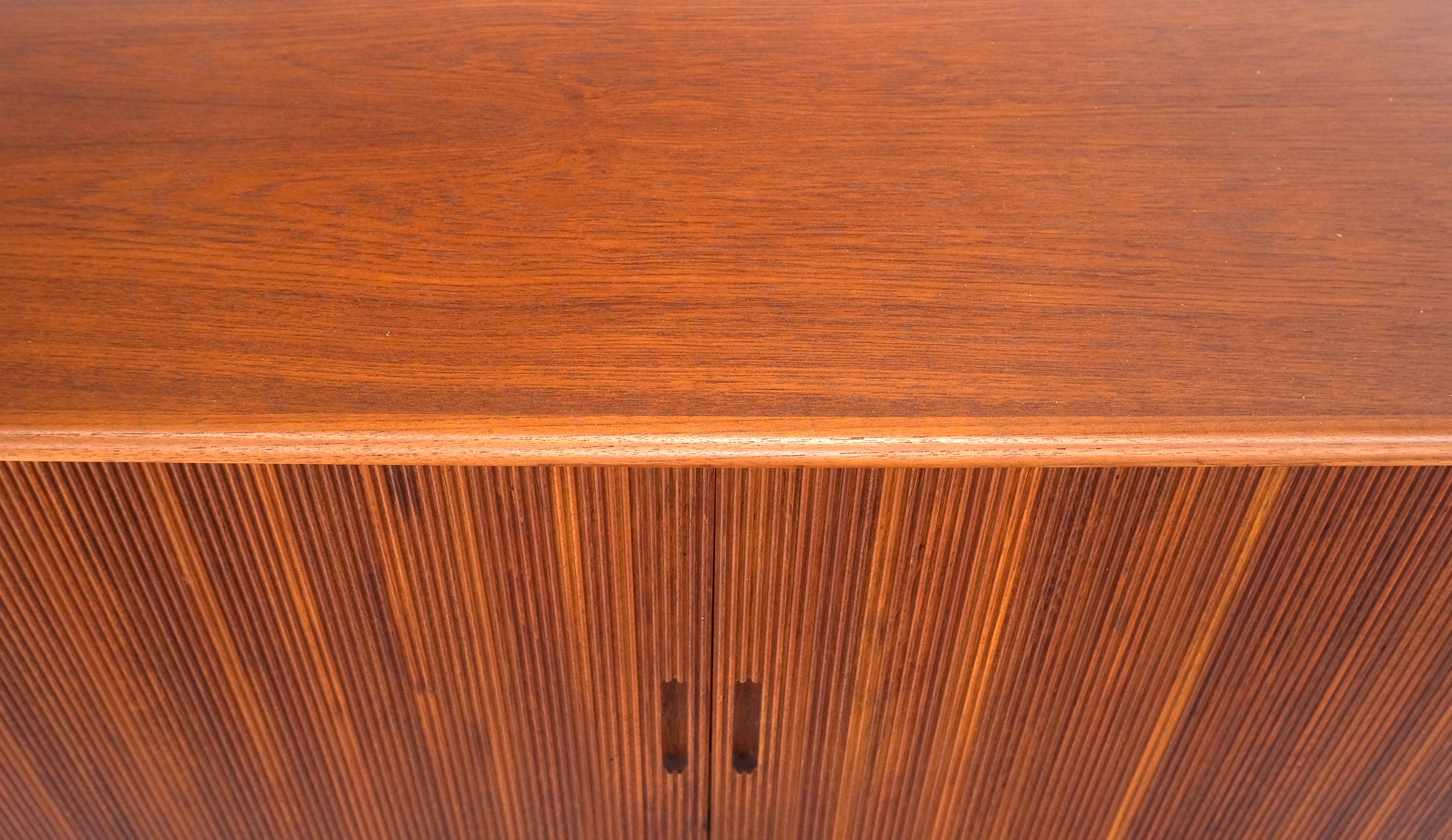 Tambour Doors Early Danish Mid Century Modern Long Credenza Dresser MINT! 10