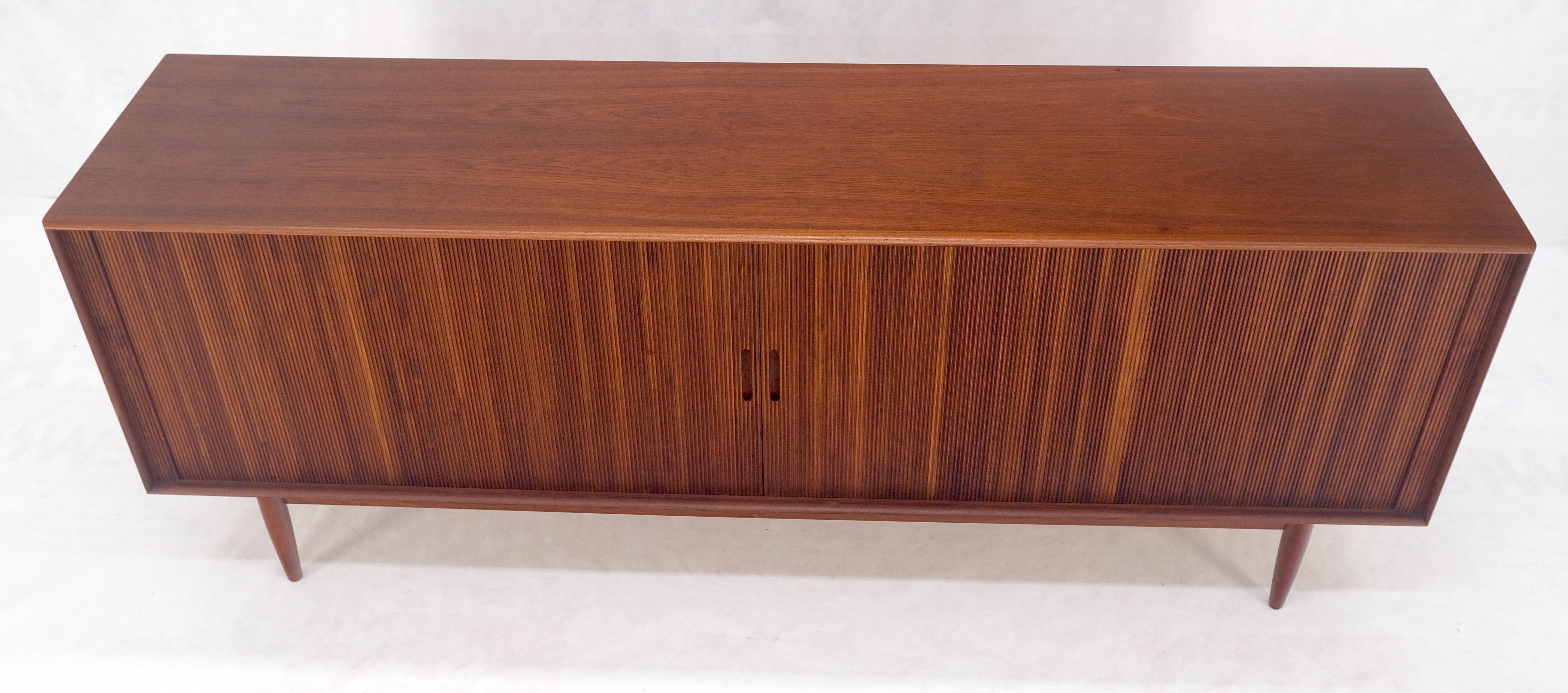 Mid-Century Modern Tambour Doors Early Danish Mid Century Modern Long Credenza Dresser MINT!