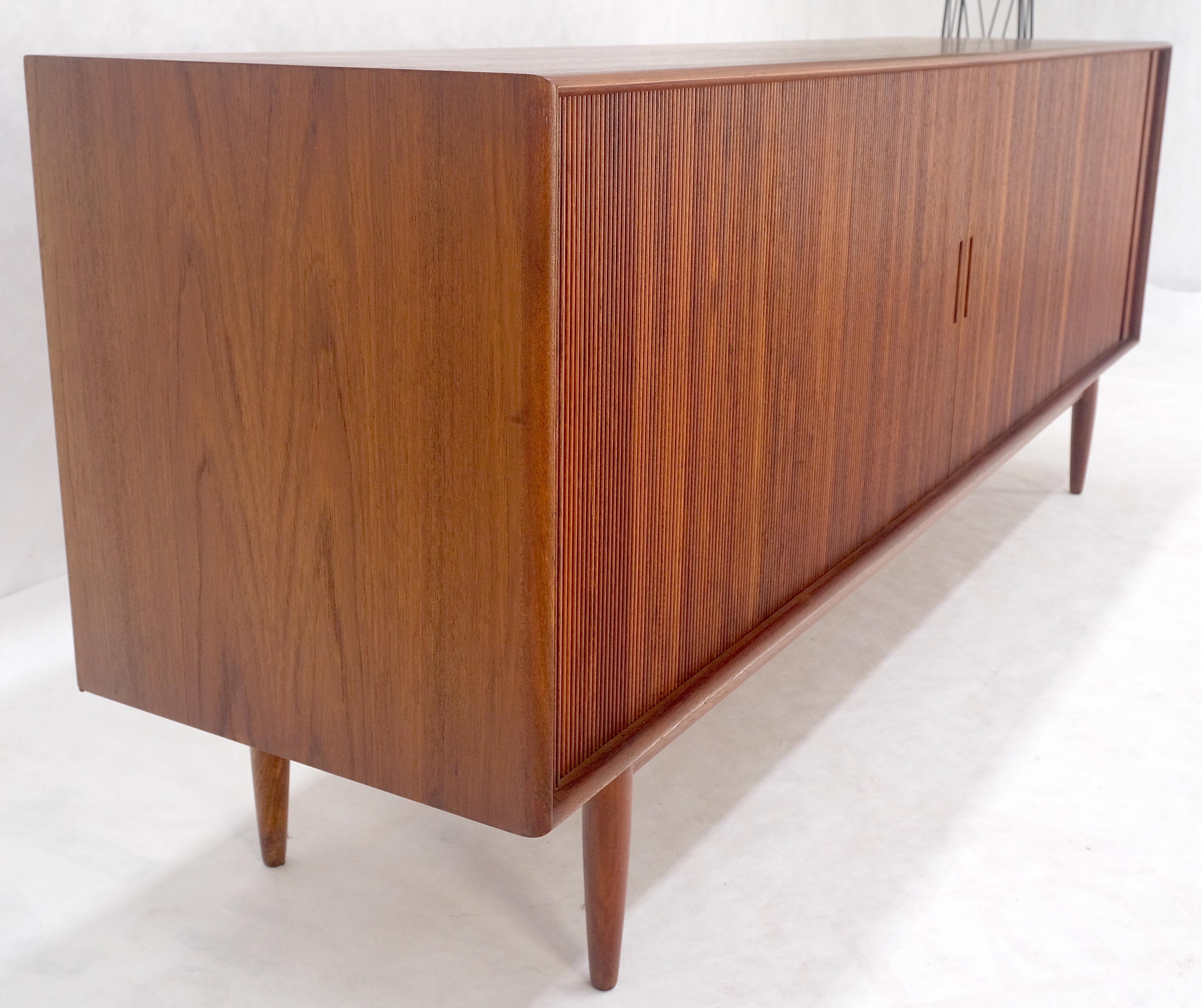 20th Century Tambour Doors Early Danish Mid Century Modern Long Credenza Dresser MINT!
