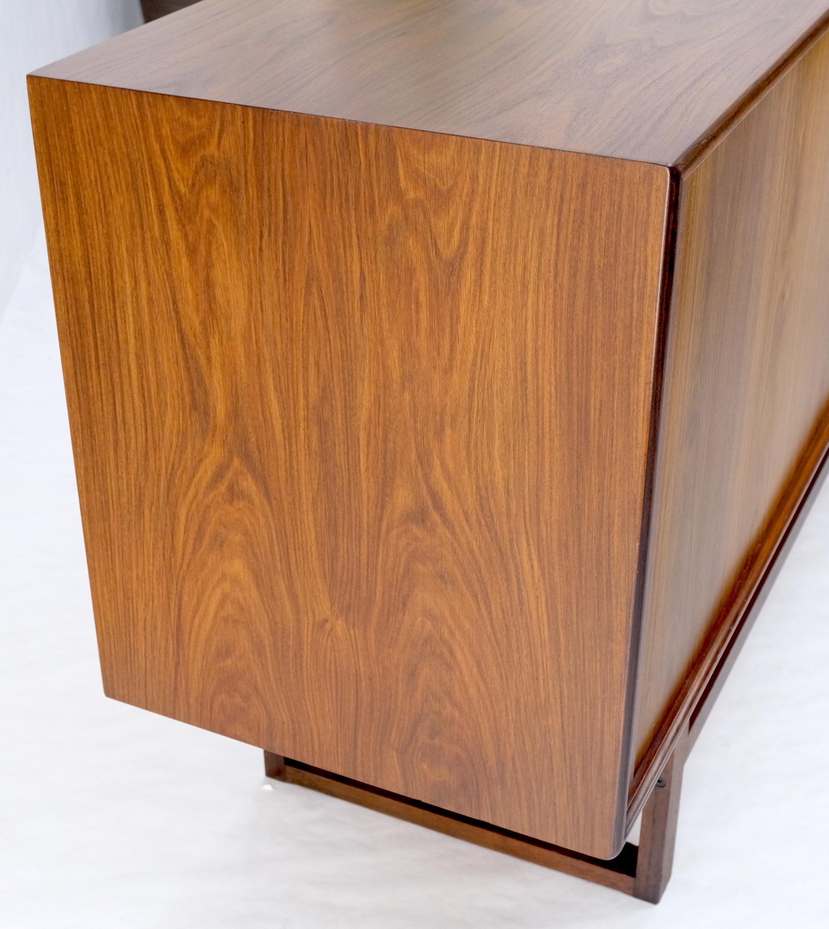 Tambour Doors Rosewood Danish Mid-Century Modern Long Credenza Buffet Dresser For Sale 4